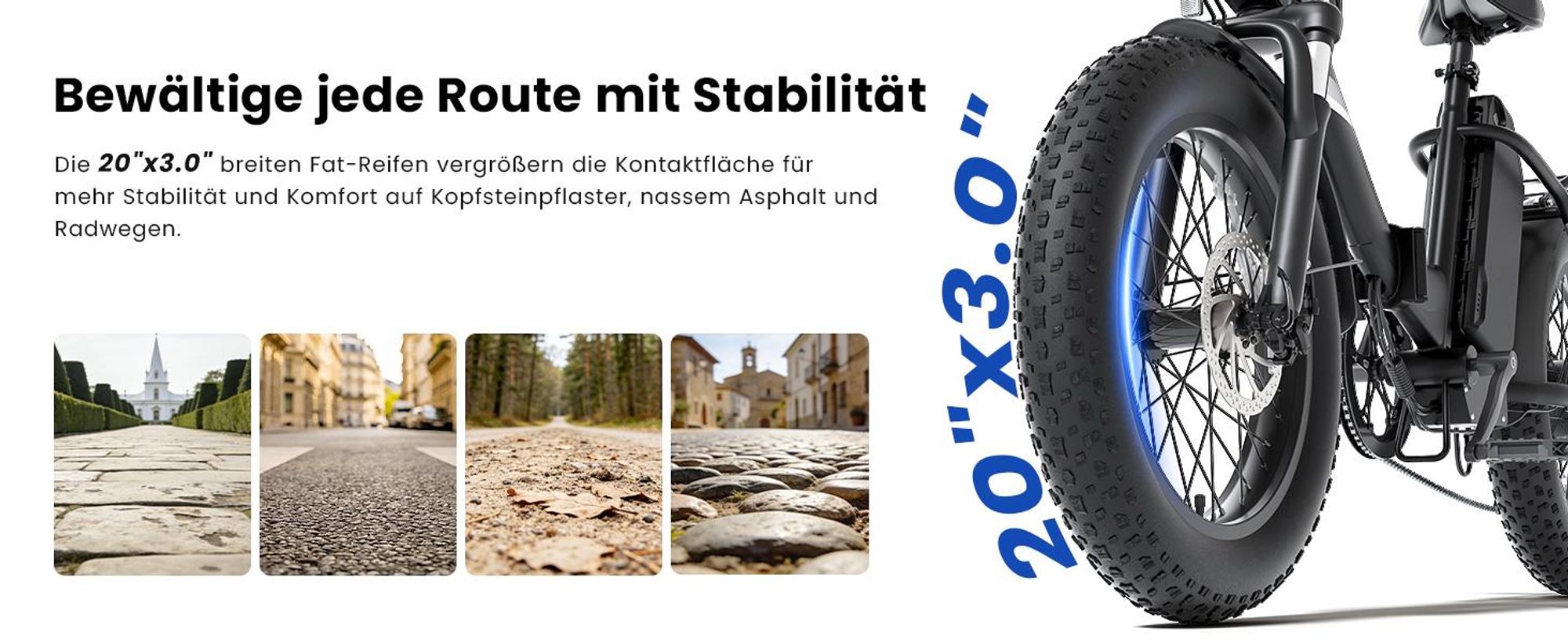 Touroll S3 Faltbares E-Bike 20×3.0 Zoll Fatbike, 65 km Reichweite, 450W Peak, Shimano 7-Gang
