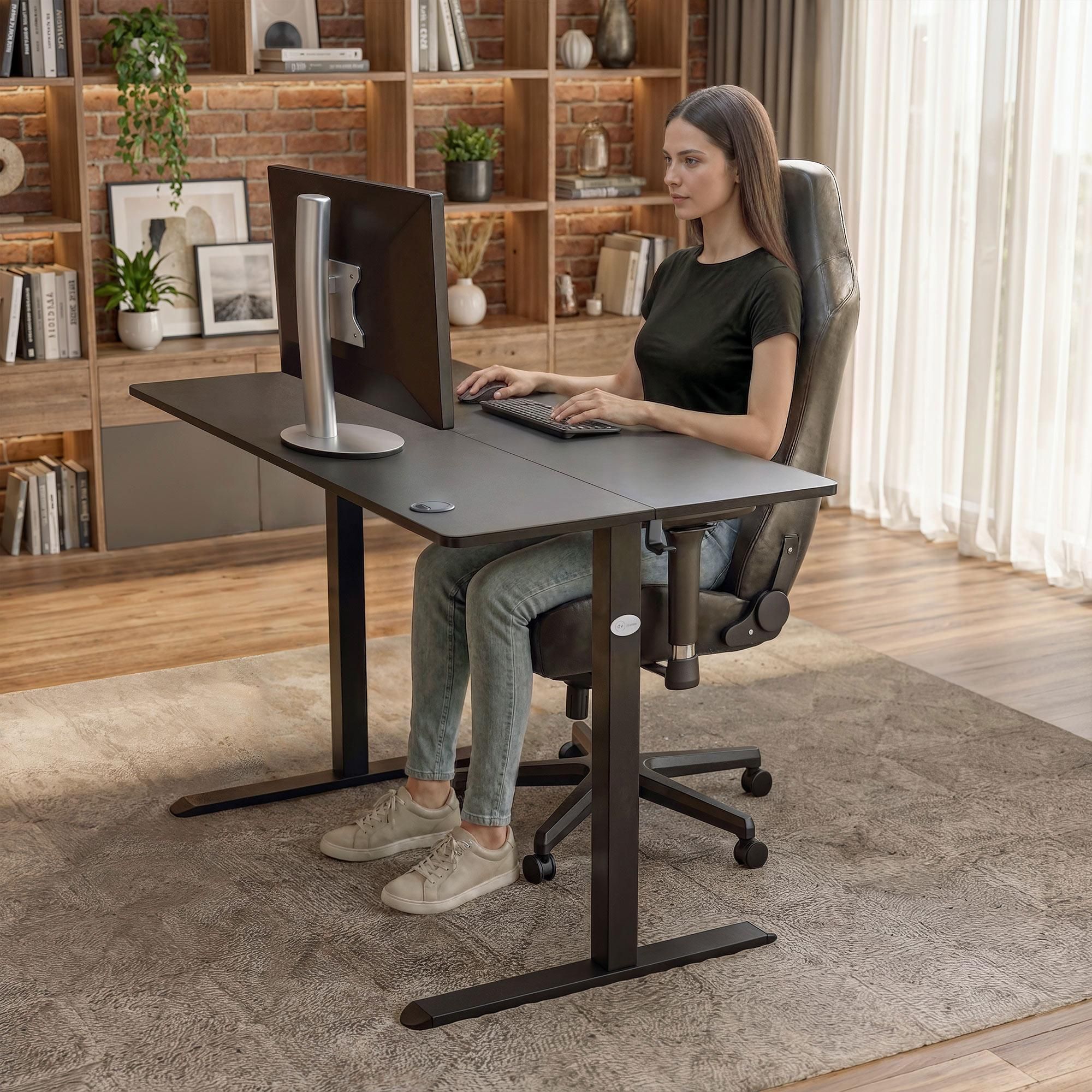 di volio höhenverstellbarer Schreibtisch LERICI - 120x60 cm, Schreibtisch höhenverstellbar elektrisch mit Memory-Funktion, ergonomischer Bürotisch