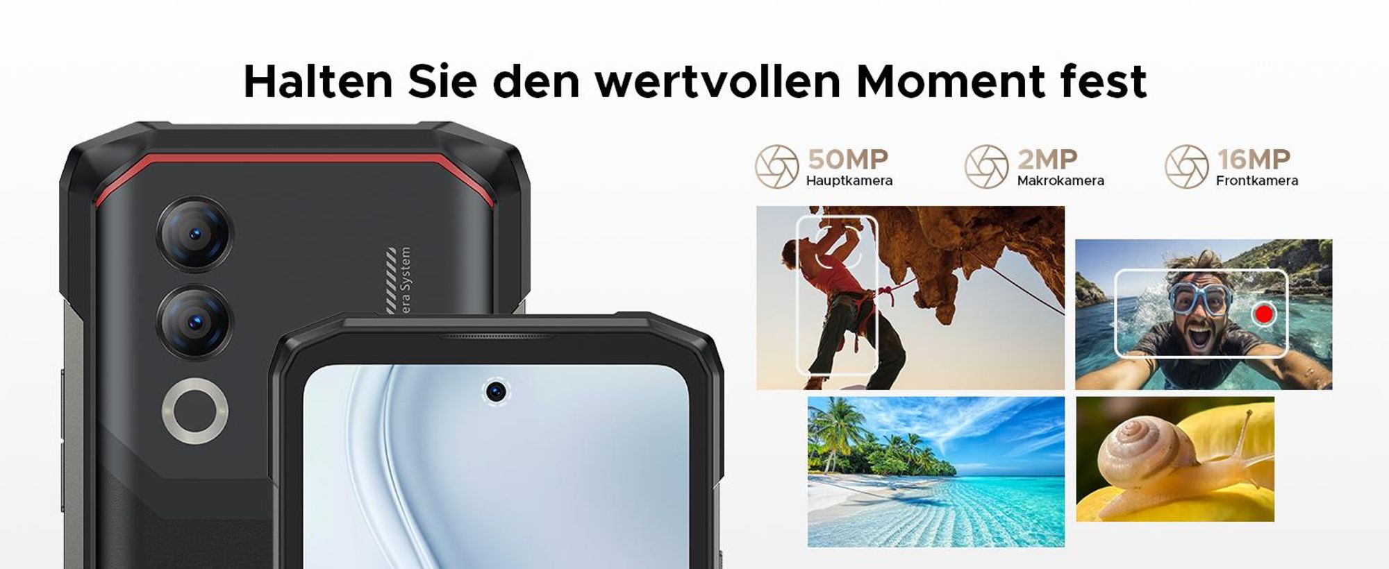 DOOGEE Blade20 Turbo Smartphone Handy, 5G, Android 15, 6,6" 90Hz, 10300mAh Akku, 33W, 8GB+256GB, 50MP, NFC, Fingerabdruck, ohne Vertrag
