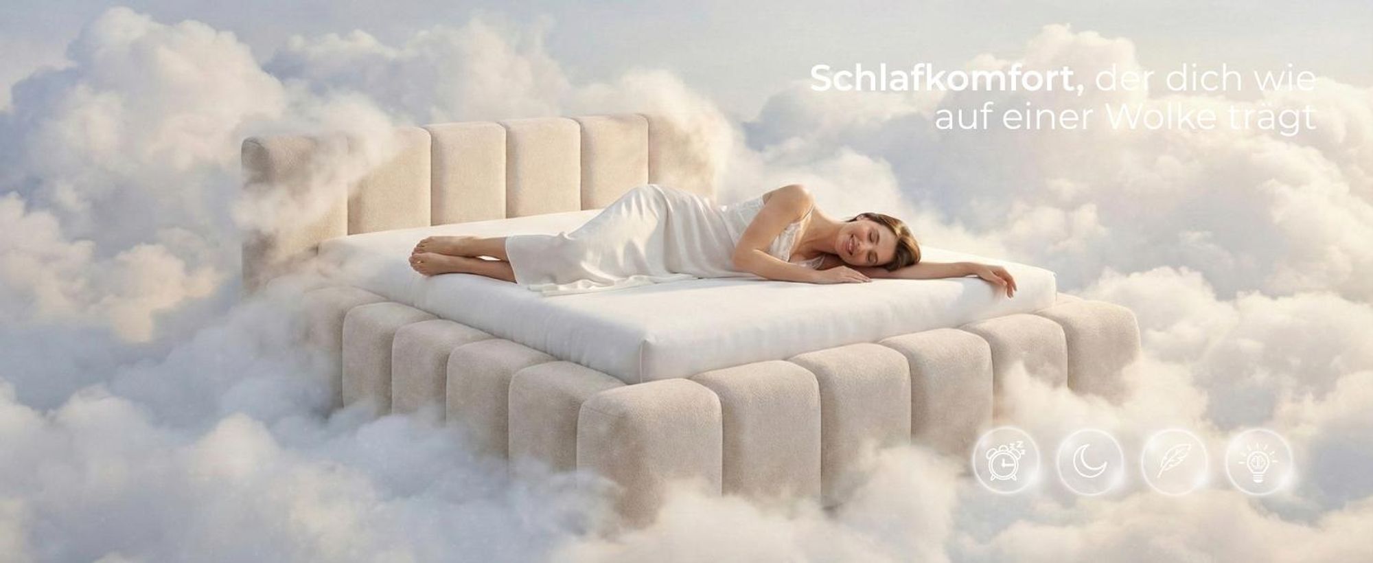 Polsterbett KALLA Premium 140x200 cm mit Bettkasten – PERFECT HARMONY 90