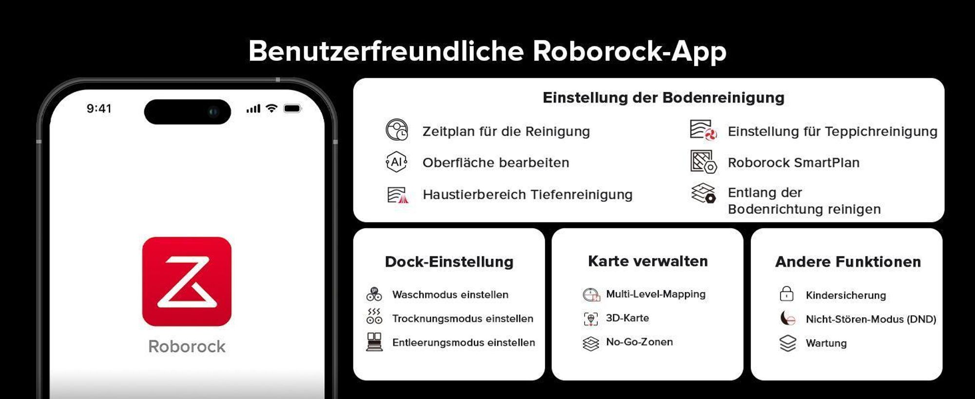 Roborock Saros 10R Set Staubsauger Roboter mit Wischfunktion, 22,000 Pa, Automatische Mop-Entfernung, 7,98cm Ultra-Slim Design, StarSight System 2.0