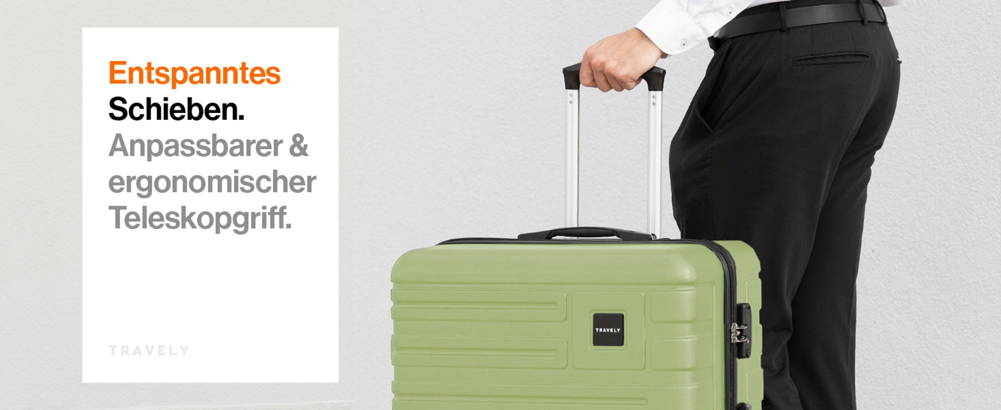 Travely Polycarbonat Koffer Groß 67cm L - 60L Innenvolumen - sehr robuster Hartschalen Koffer mit sanften Rollen & TSA Schloss, Reisekoffer, Koffer & Trolleys, Reisekoffer mit Rollen