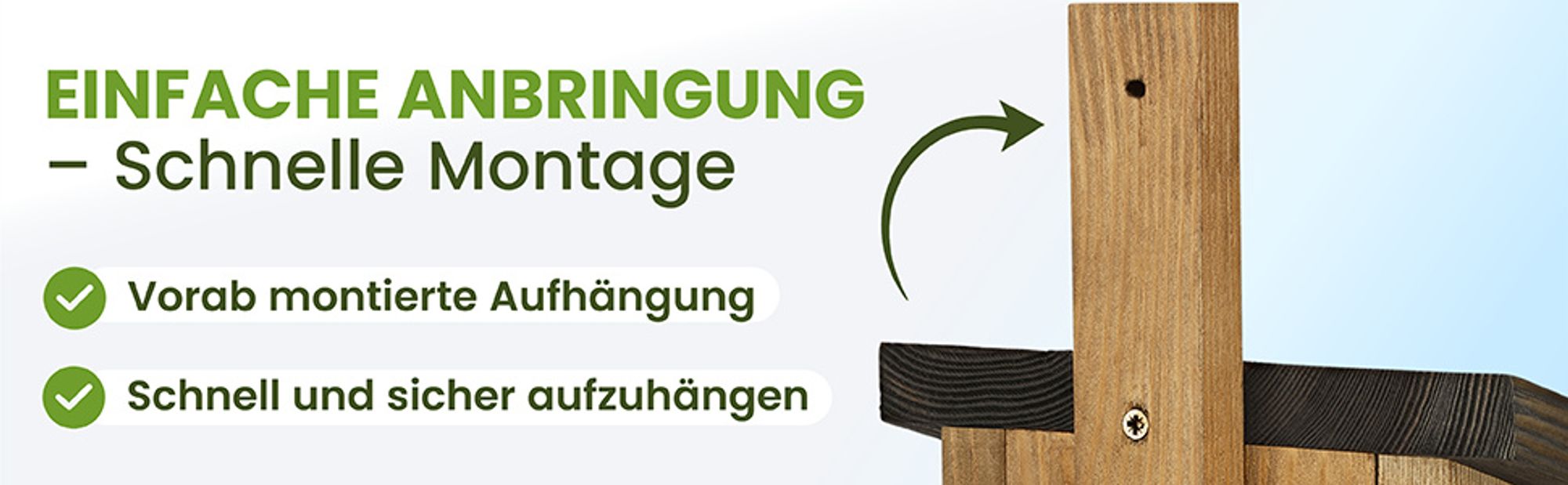 Waldfunk Nistkasten Halbhöhle für Rotkehlchen & Co. | Wetterfest & Massives Holz | Vogelhaus für Nischenbrüter | Einfache Aufhängung & Reinigung