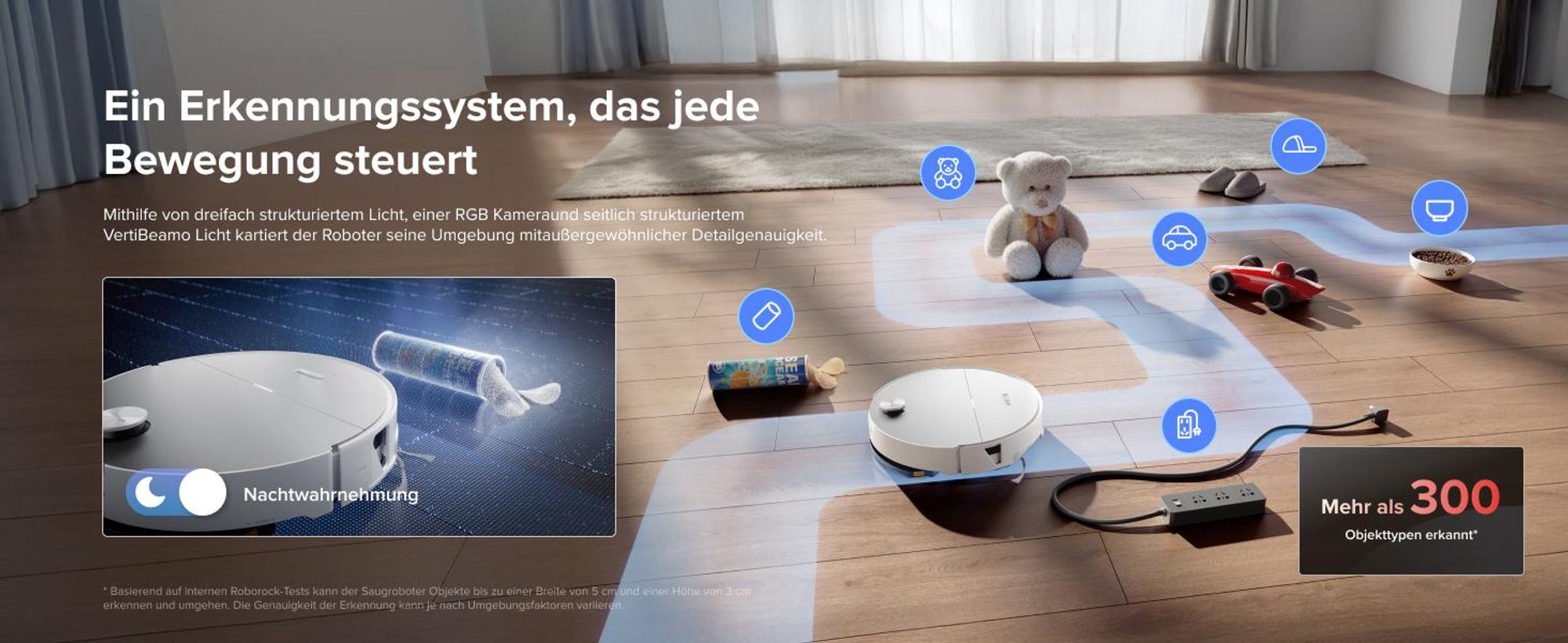 Roborock Saros 20 Sonic Staubsauger Roboter, 36.000 Pa Saugroboter mit Wischfunktion, Dual Anti-Tangle System, 7,98cm Ultra-Slim Design (Weiß)