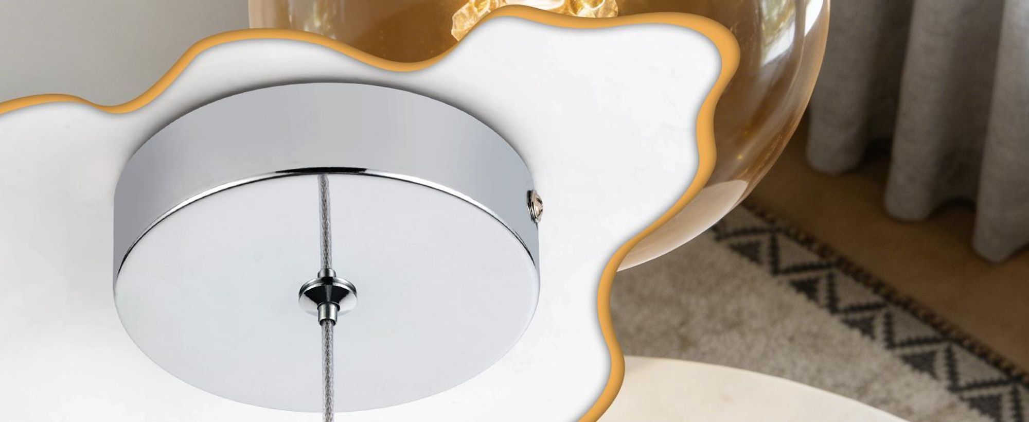 ZMH závěsné svítidlo skleněné závěsné svítidlo 1 žárovka jantarová lampa nad jídelní stůl 120 cm výškově nastavitelná G9 noční lampa závěsné svítidlo do ložnice jídelny