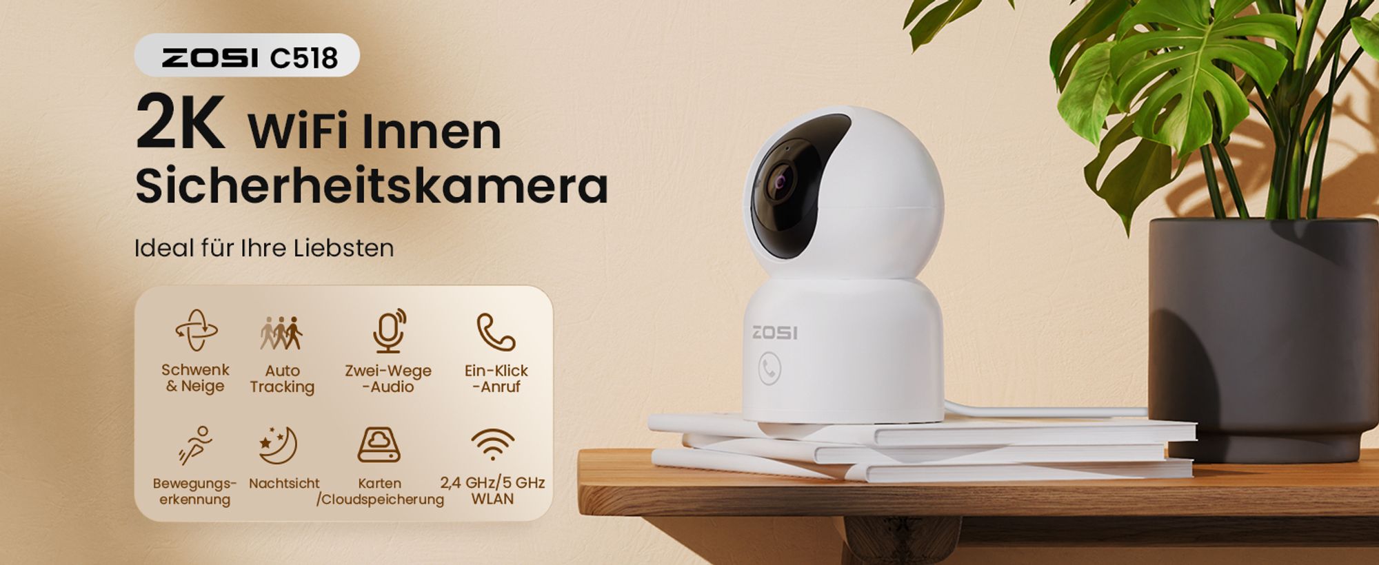 WLAN Innen Überwachungskamera