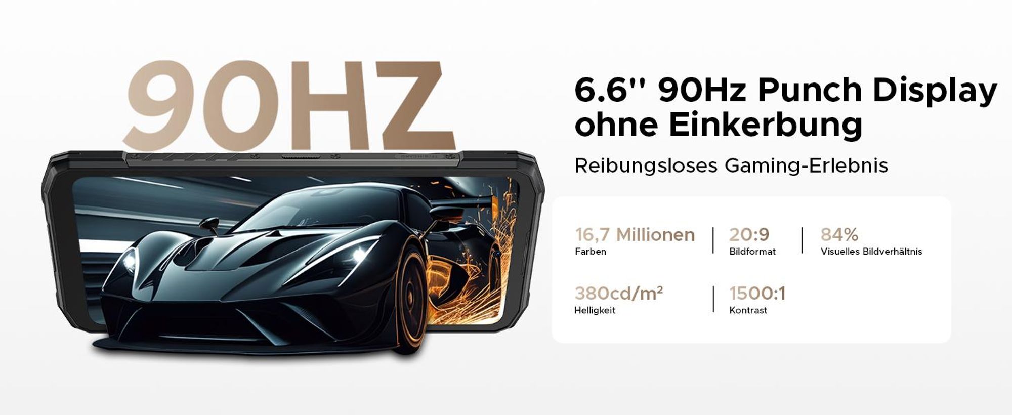 DOOGEE Blade20 Turbo Smartphone Handy, 5G, Android 15, 6,6" 90Hz, 10300mAh Akku, 33W, 8GB+256GB, 50MP, NFC, Fingerabdruck, ohne Vertrag