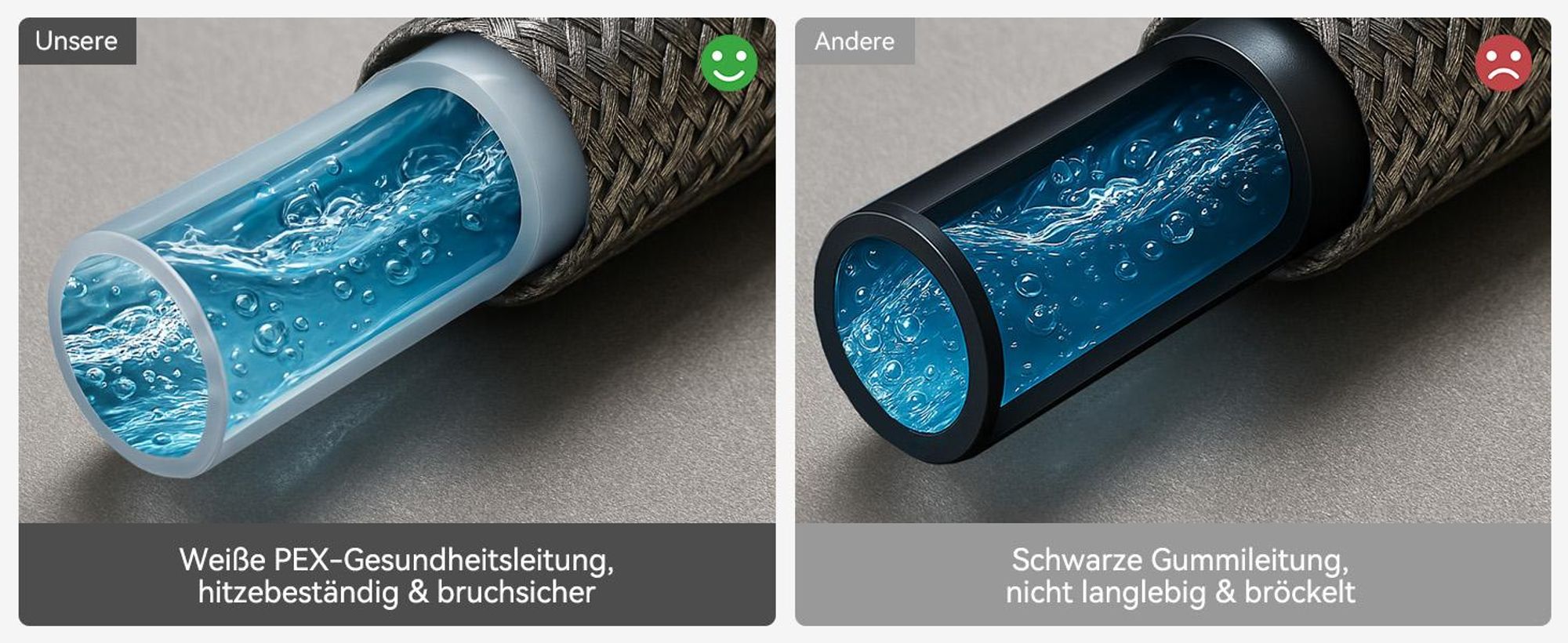 Lonheo Hochdruck Silber Küchenarmatur Wasserhahn Küche ausziehbar mit 2 Strahlarten 360° drehbar Spültischarmatur mit Brause