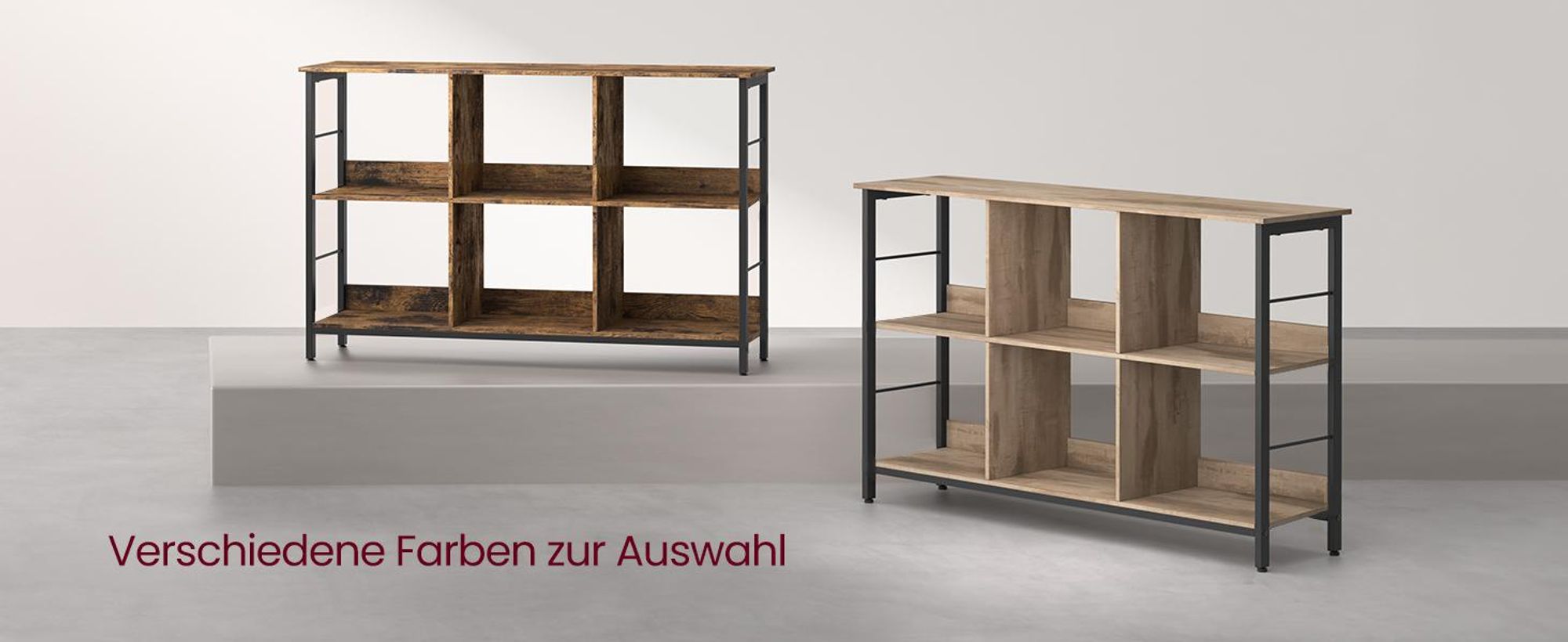 VASAGLE Regal mit 2 Ebenen, Bücherregal, Standregal mit 6 Fächern, für Wohnzimmer, Schlafzimmer, Arbeitszimmer