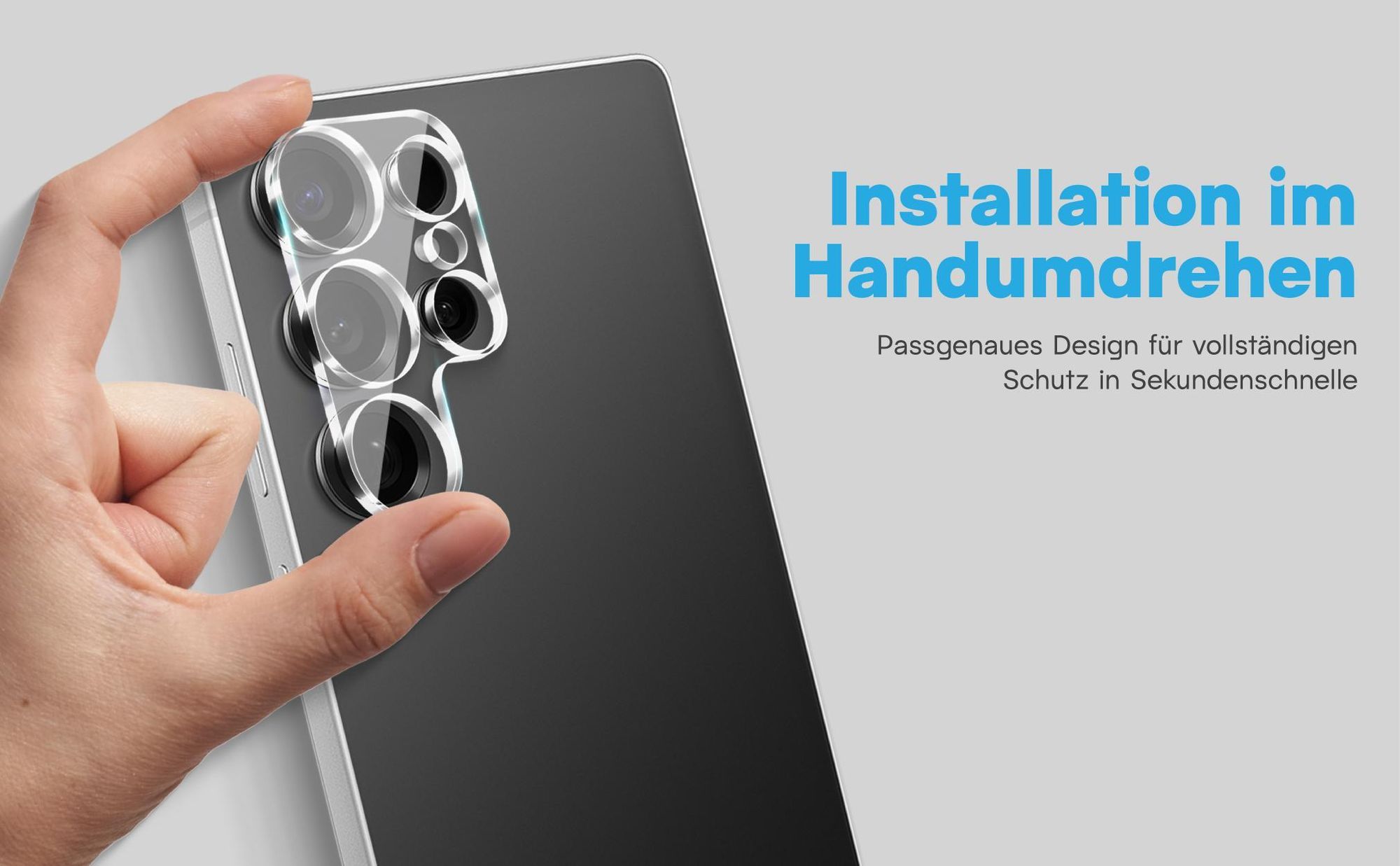 2x Kameraschutz aus 9H Glas für Samsung Galaxy S25 Ultra in passgenauem Design
