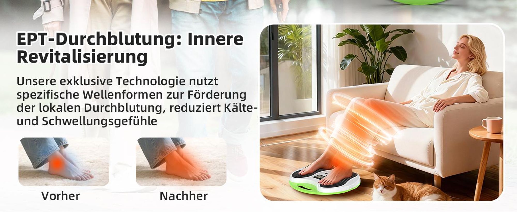EMS Fußmassagegerät für Durchblutung & Schwellungen – Elektrischer Foot Circulation Stimulator