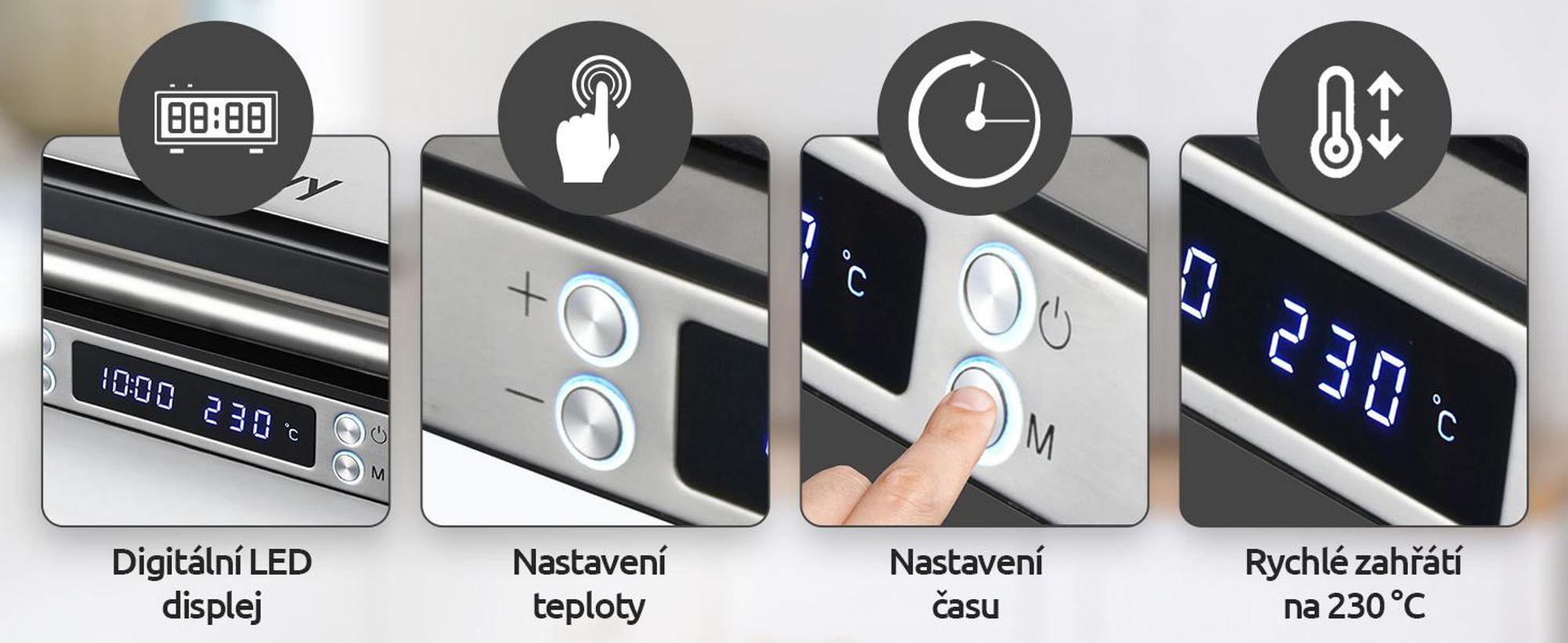 Kontaktní gril Olvy XXL 2000W - sendvičovač pro 4 sendviče, panini maker se 7 programy, stolní gril s displejem, bez PFAS, nastavitelný do 230°