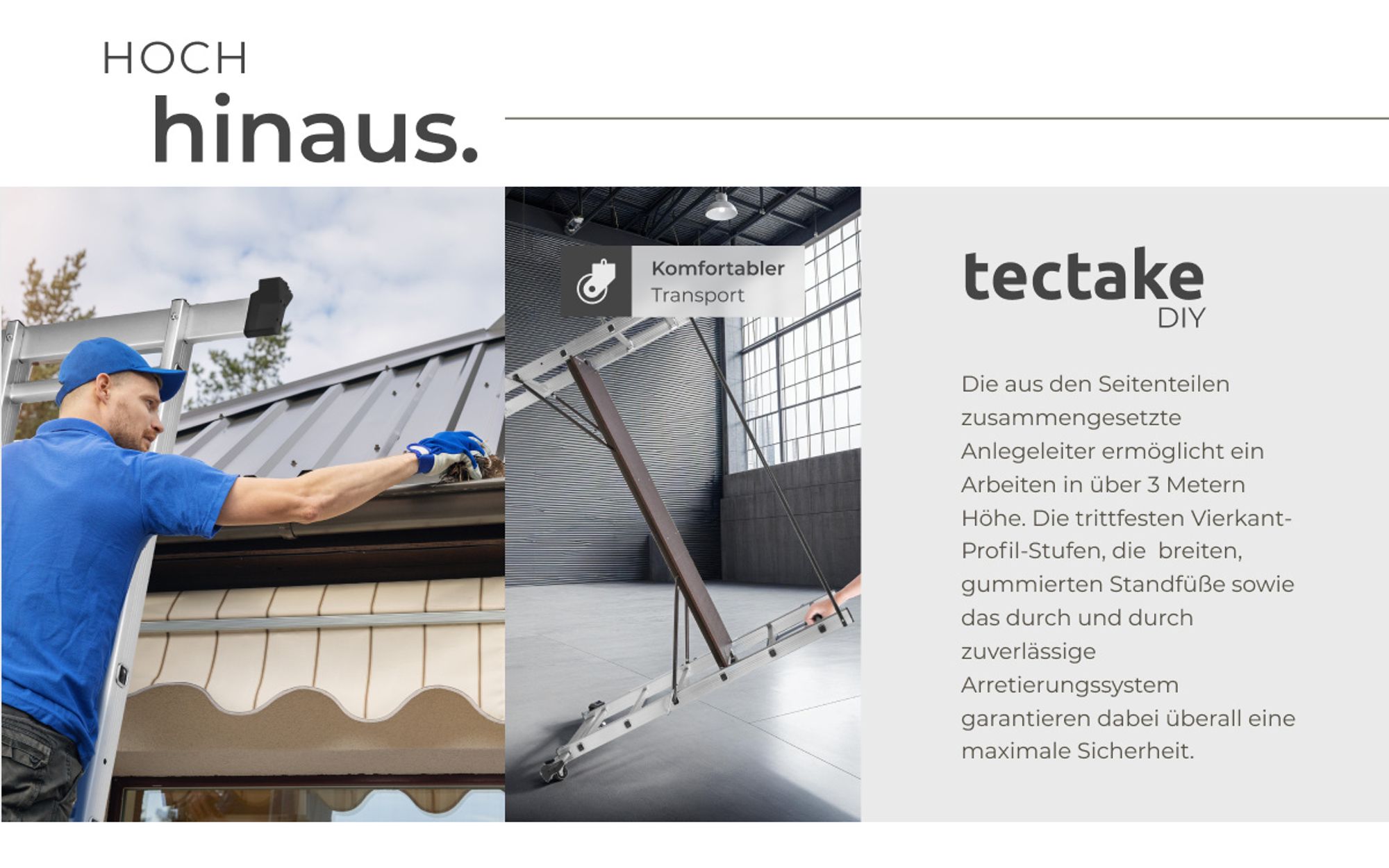 tectake® Aluminium Multigerüst 4 in 1 Belastbarkeit 150 kg