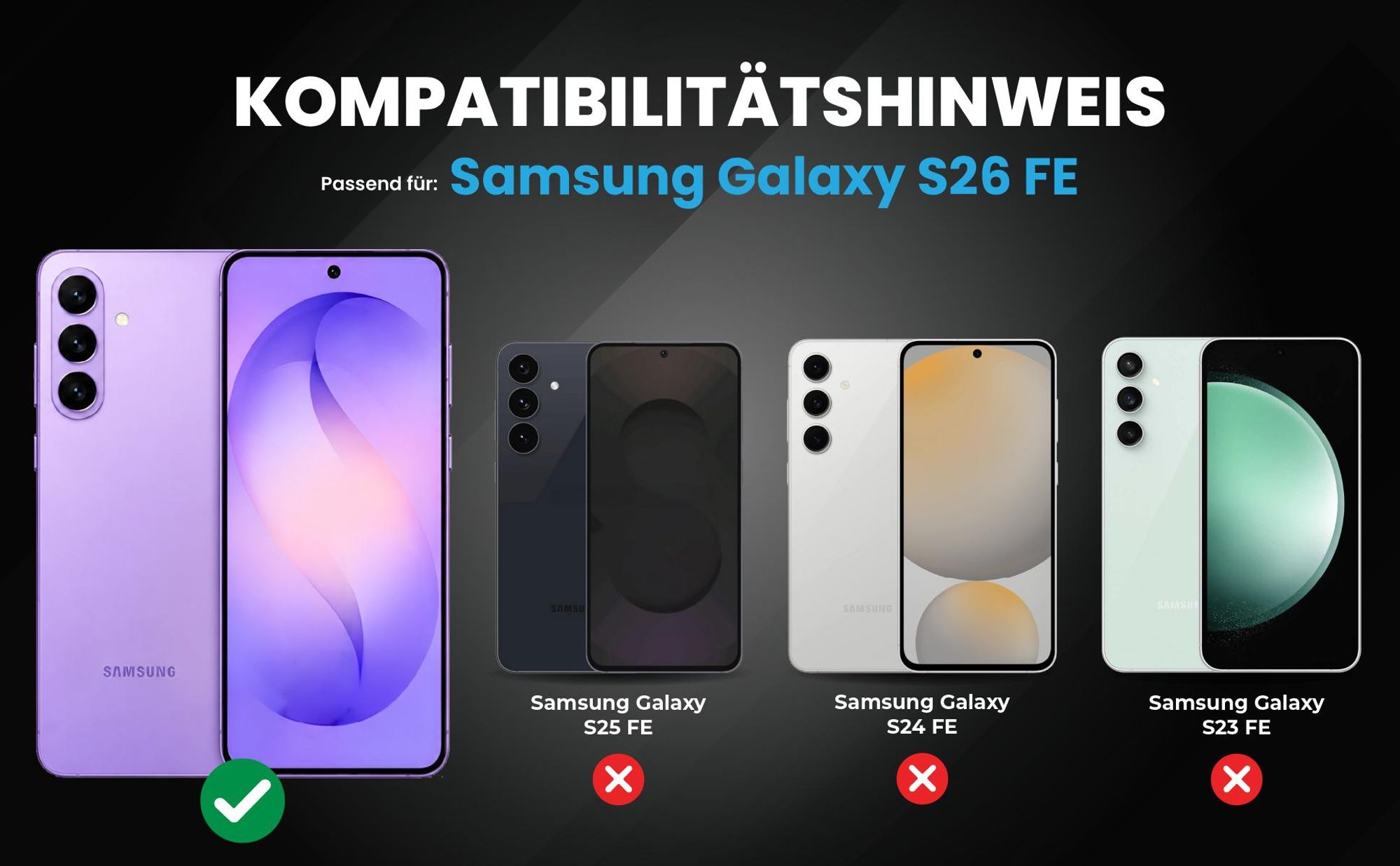 Kompatibilitätshinweise Hülle für Samsung Galaxy S26 FE