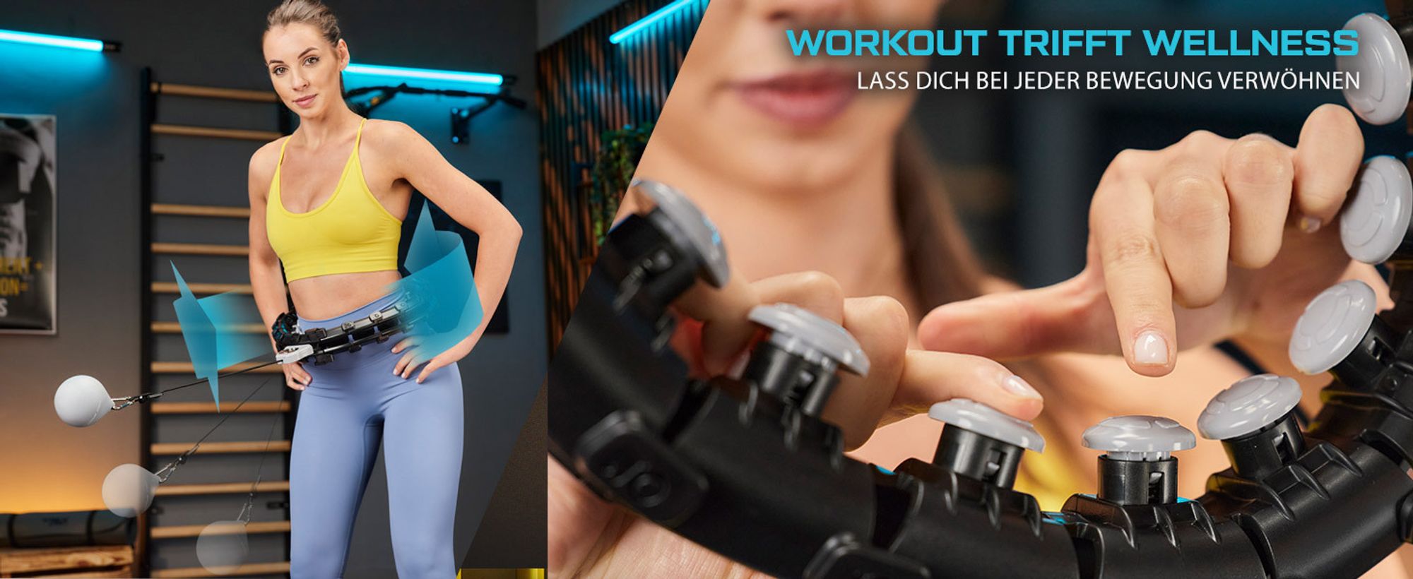 TREX SPORT Smart Hula Hoop Reifen mit Zähler TX-020CHH | Fitnessreifen mit LCD Display, 400g Gewicht, 24 Segmente, 360° Massage mit Noppen | Schwarz
