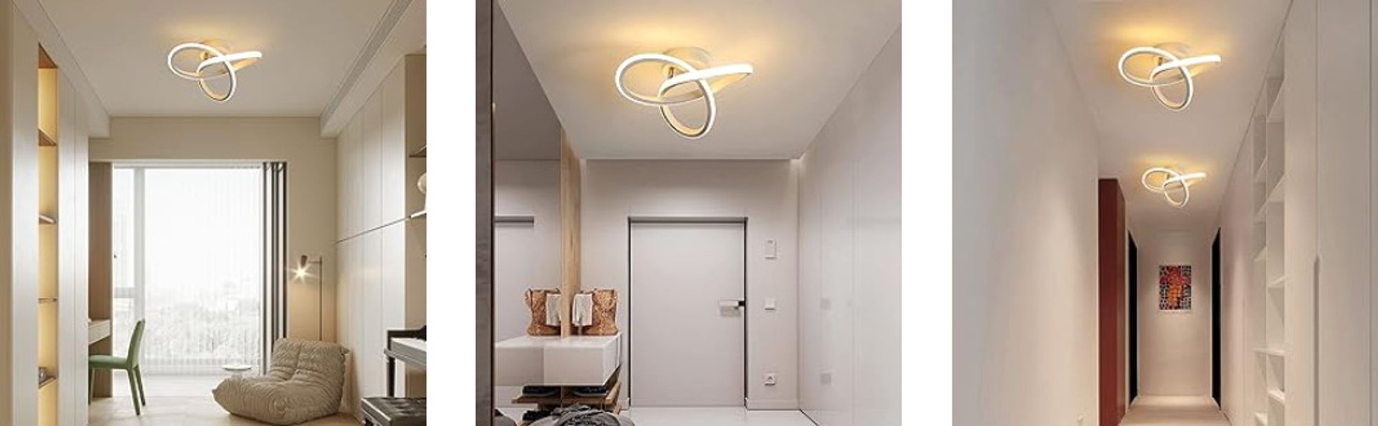 LED Deckenleuchte, 22W 2500LM Deckenlampe 3000K Warmweiß, Moderne Deckenleuchte aus Aluminium LED Lampe Weiß für Wohnzimmer Schlafzimmer Flur Küche