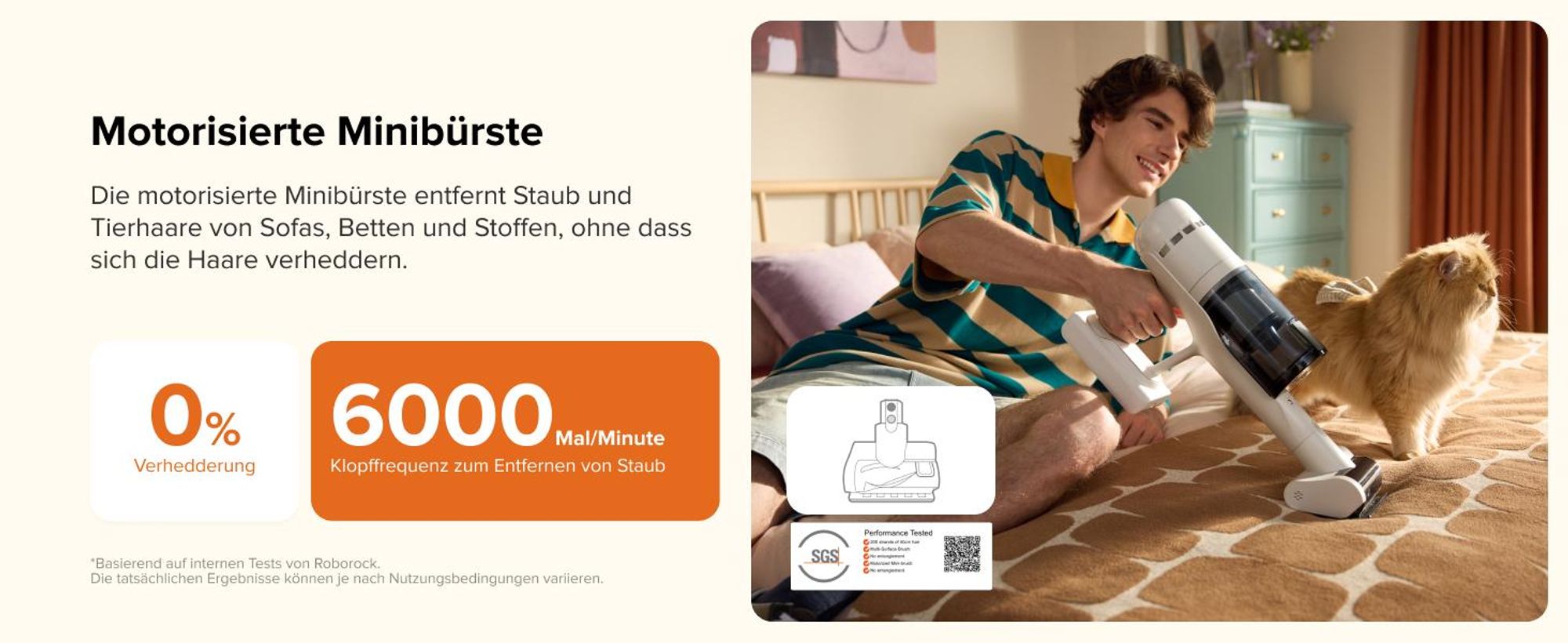 Roborock H60 Hub Akku Staubsauger mit Absaugstation, 27000Pa/300W/60 Min Akkusauger mit Absaugstation, Staubsauger kabelos mit Anti-Tangle Bürste