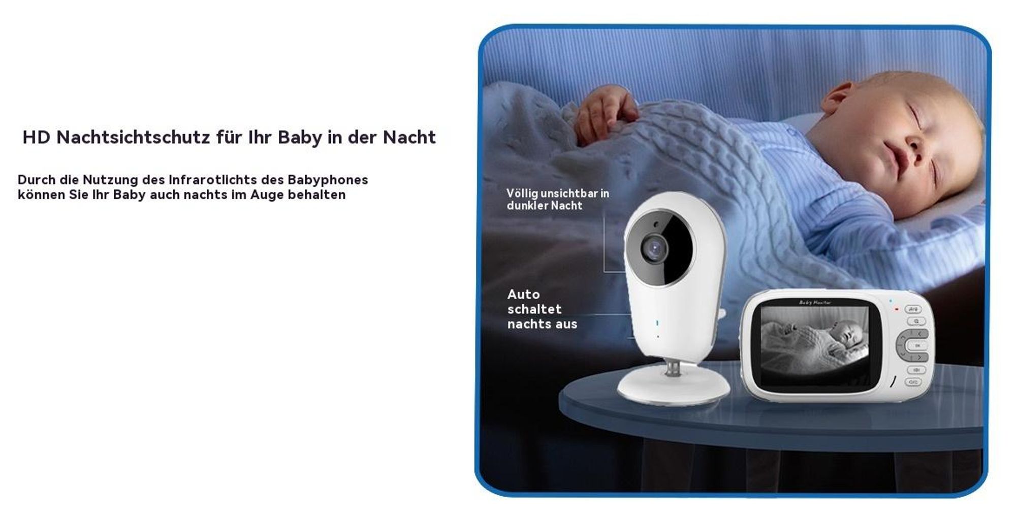 Babyphone mit Kamera HD-Nachtsicht 720P