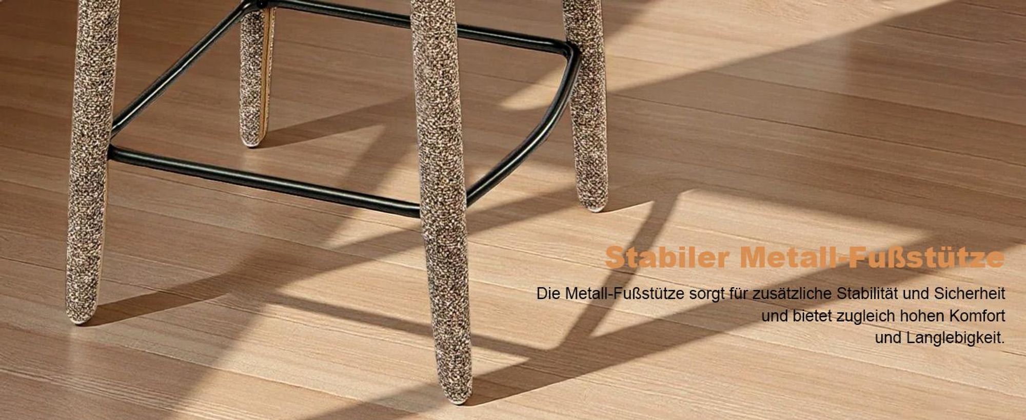 Duhome Barhocker 2er Set en Bouclé und Metall Barstuhl mit Pedal Polsterhocker Modern für Küche Esszimmer Bar Bistro, Grau