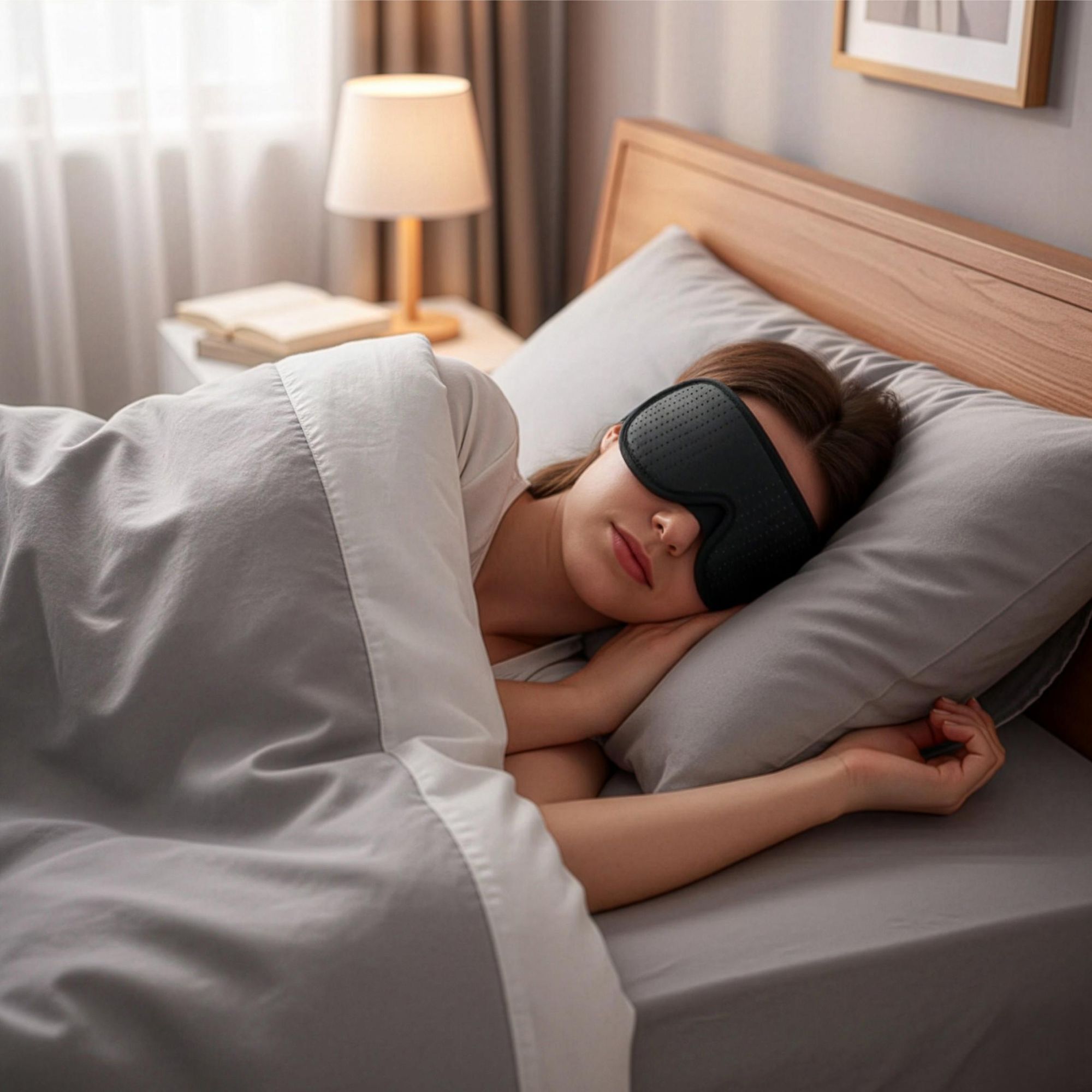 Schlafmaske 3D für Damen & Herren, Augenmaske Verdunkelnd aus Memory Foam, ergonomische Nachtmaske atmungsaktiv & druckfrei, EVI DESIGN Somnia
