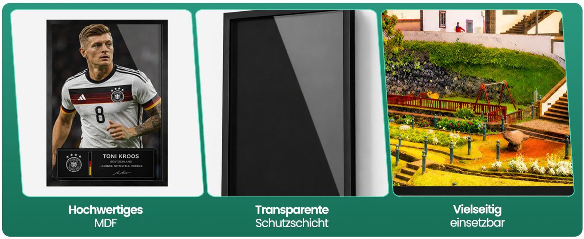 Avalo Objektrahmen - 3D Bilderrahmen 60 × 80 cm mit Plexiglas und UV Schutz für Sport Erinnerungsstücke | Trikotrahmen mit robustem MDF Rahmen für Mehrzweckverwendung
