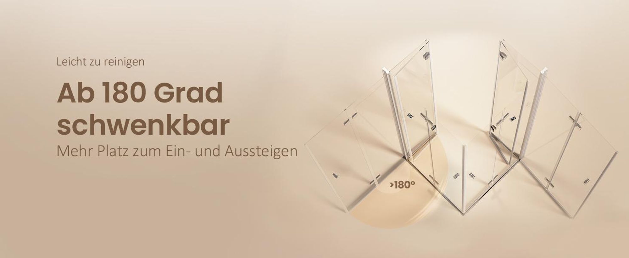 EMKE Duschkabine 90x90x185cm Eckeinstieg Pendeltür Falttür, 6mm ESG Sicherheitsglas, Höhe 1850mm, Hebe-Senk-Funktion, Chrom-Optik EDF-Serie