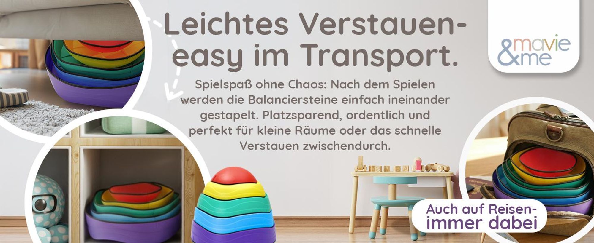 Mavie & me Balanciersteine für Kinder 5er Set Stapelsteine Indoor & Outdoor zum Balancieren, Motorik Förderung Bewegung & Gleichgewicht