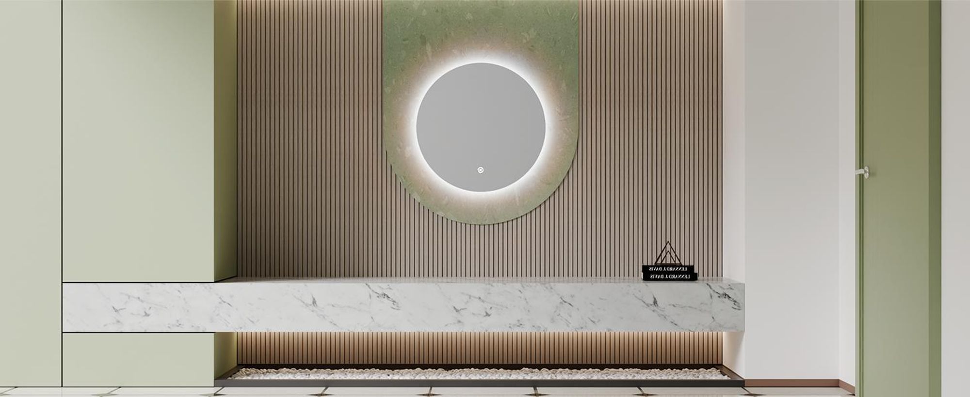 S'AFIELINA LED Badspiegel Rund Badezimmerspiegel Wandspiegel mit Touch-Schalter,Kaltweiß 6500K 60 cm