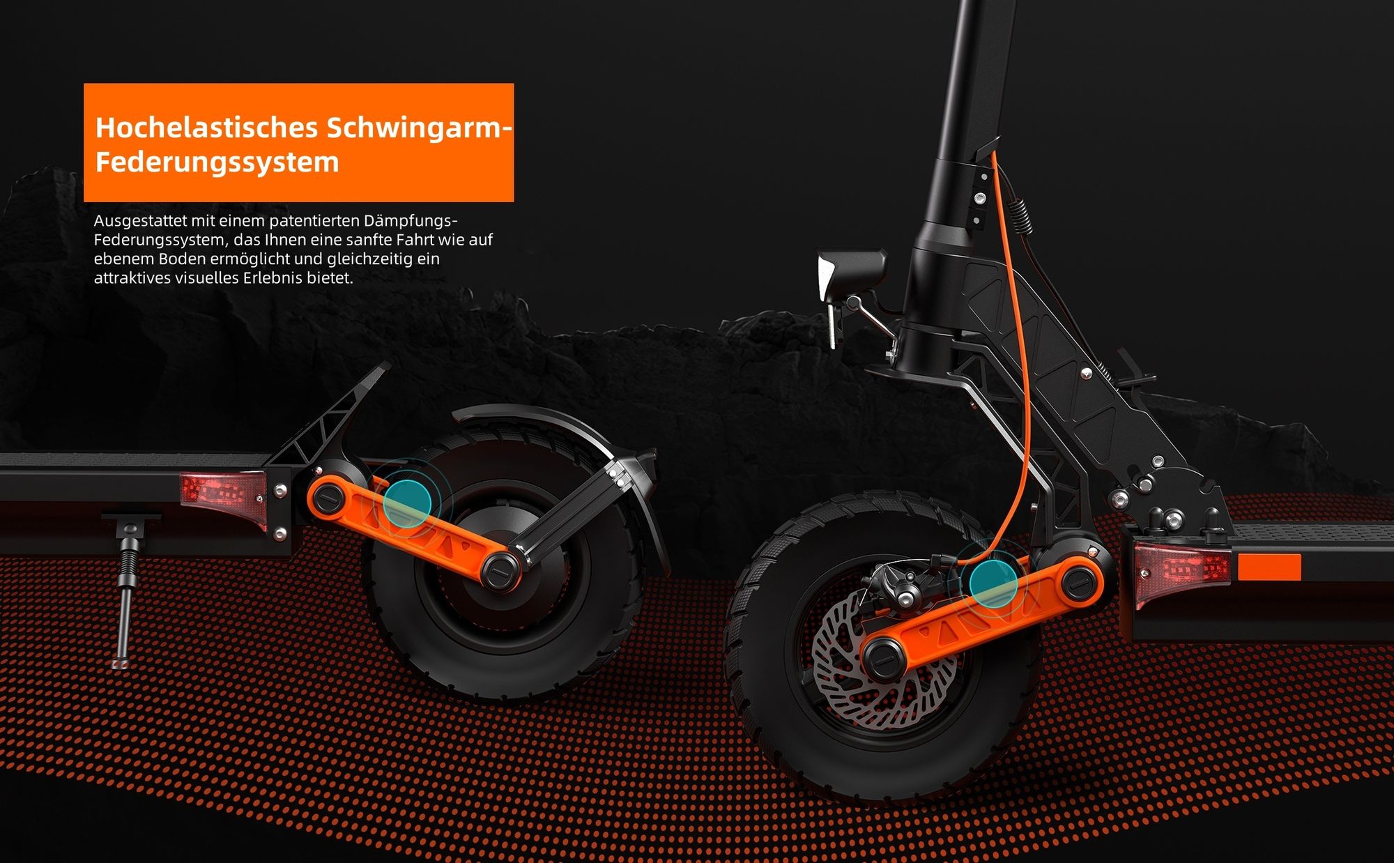 JOYOR S10-S-Z Elektroroller mit Blinkern - 1000 W * 2 Motor 60 V 18 Ah Akku 70 km Reichweite Scheibenbremse - Schwarz