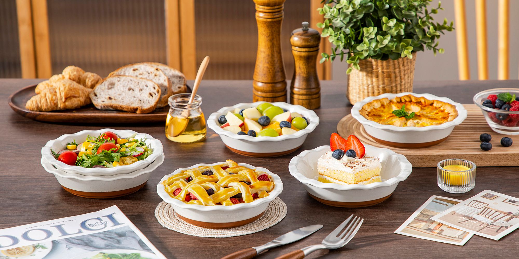 mini Pie-Form aus Steingut für Pie, Tarte, Quiche, Dessert, usw.