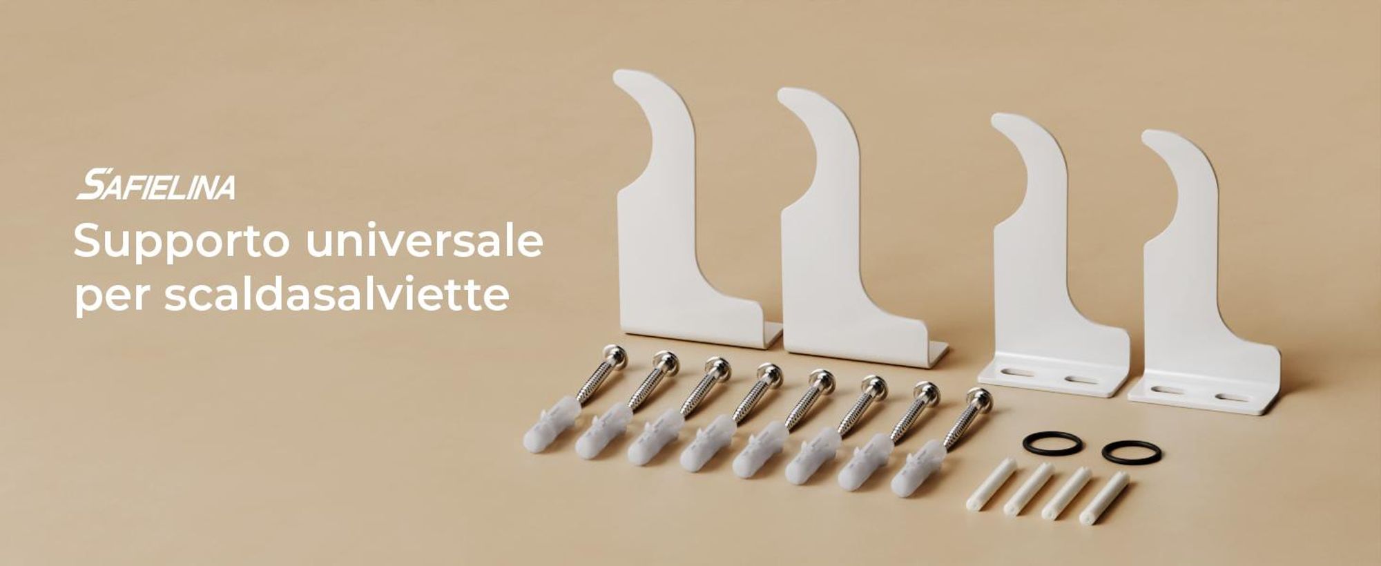 S'AFIELINA Staffa per radiatore 48 × 88 mm Materiale di montaggio Kit di montaggio Set di montaggio Staffa di sospensione Staffa per radiatori a pannello/piatti 1 pezzo