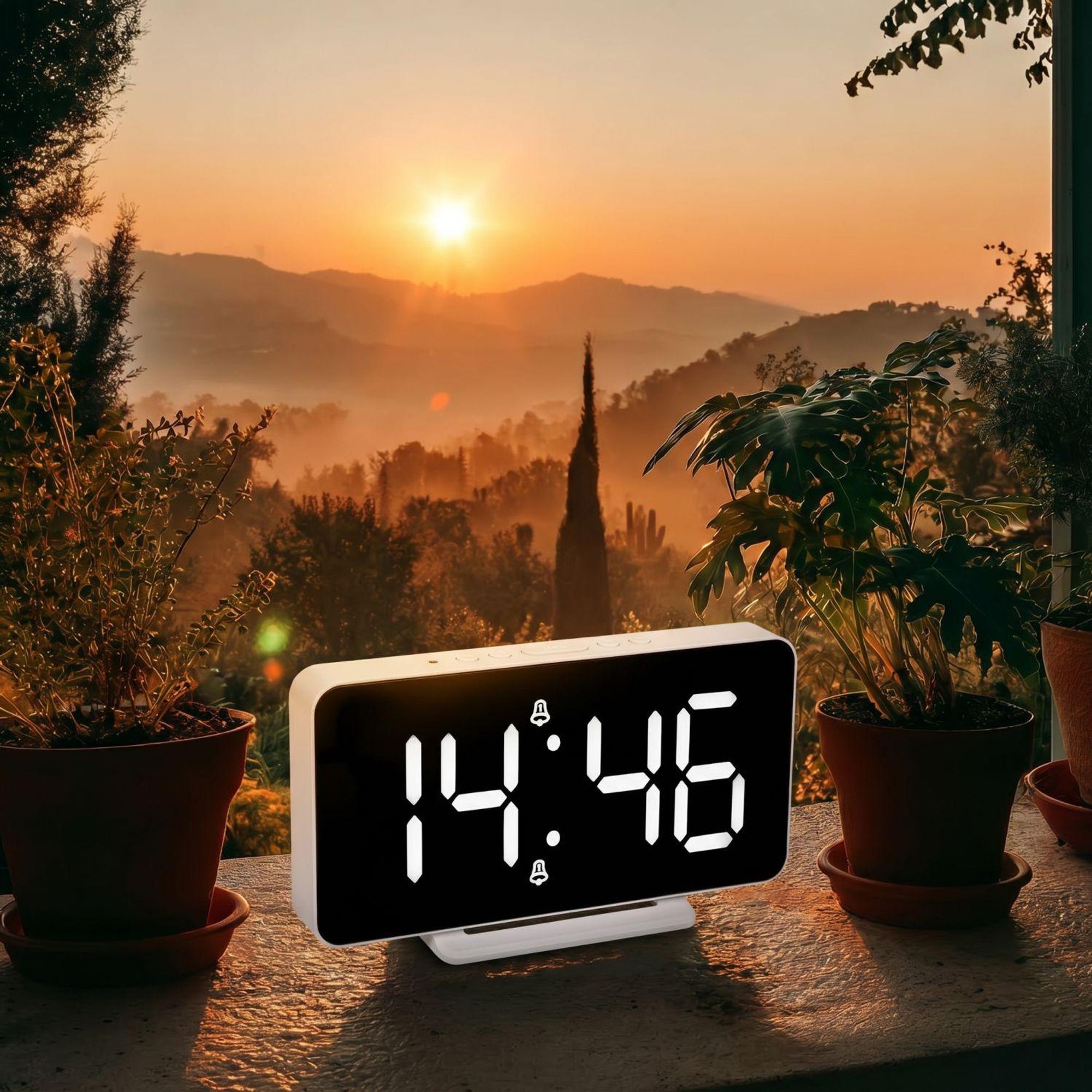 GreenBlue Uhr GB383 (Wecker Elektronisch LED Digital Thermometer)
