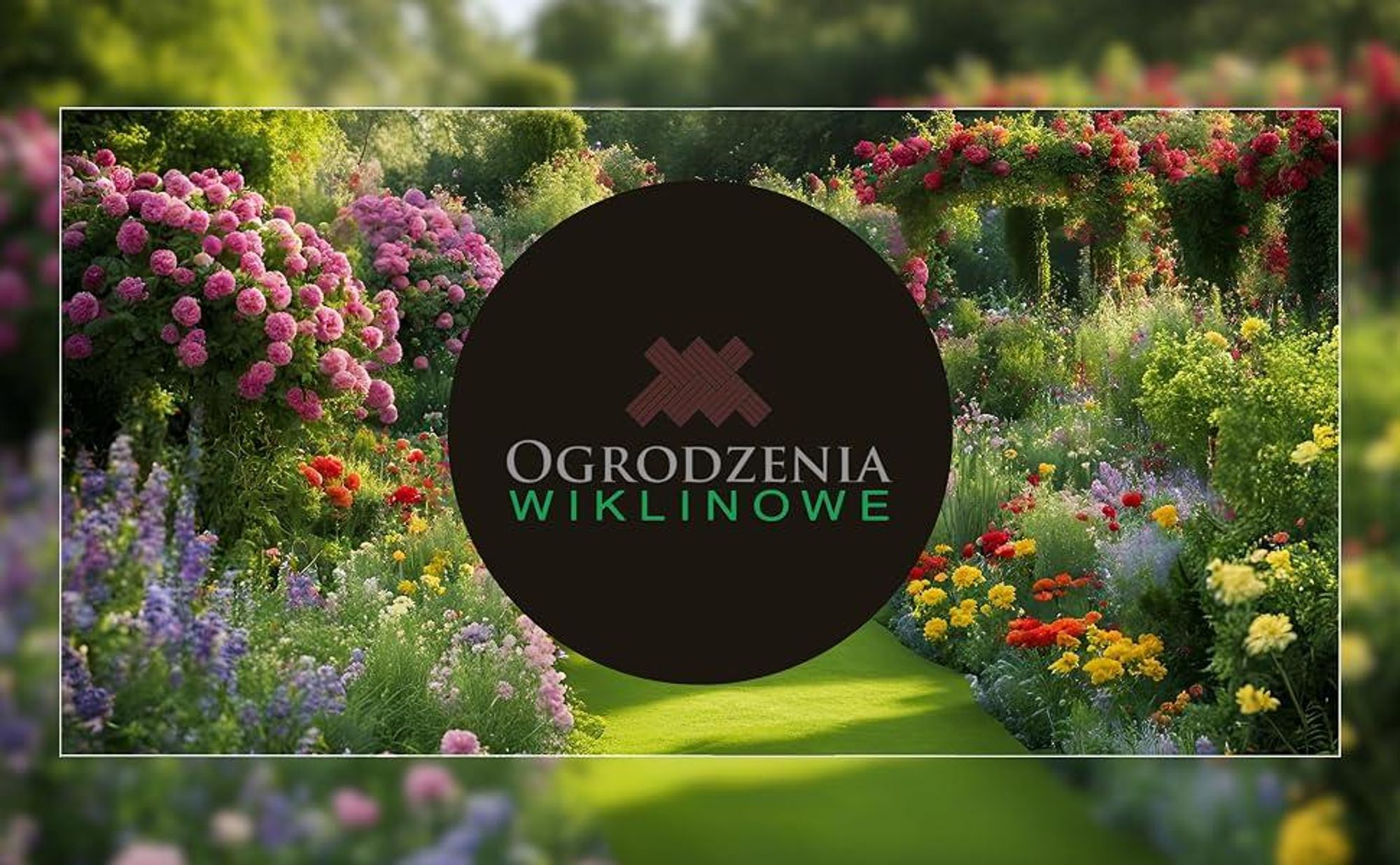 Ogrodzenia Wiklinowe Palisada Wiklinowa Okrągła Zestaw 4 sztuk 45x20 cm, Rabatka Ogrodowa, Obrzeże Trawnika, Naturalny Płotek Wiklinowy
