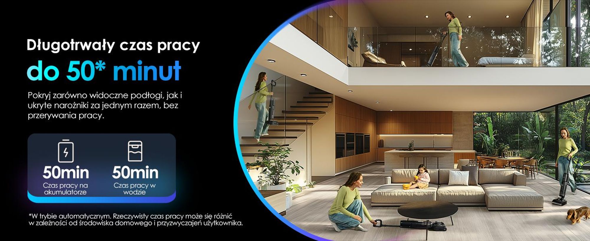 Tineco Floor ONE S7 Stretch Ultra odkurzacz bezprzewodowy 2w1 na mokro i sucho, FlashDry 85°C, 180° antysplątanie, 50 min pracy Flashdry 85℃