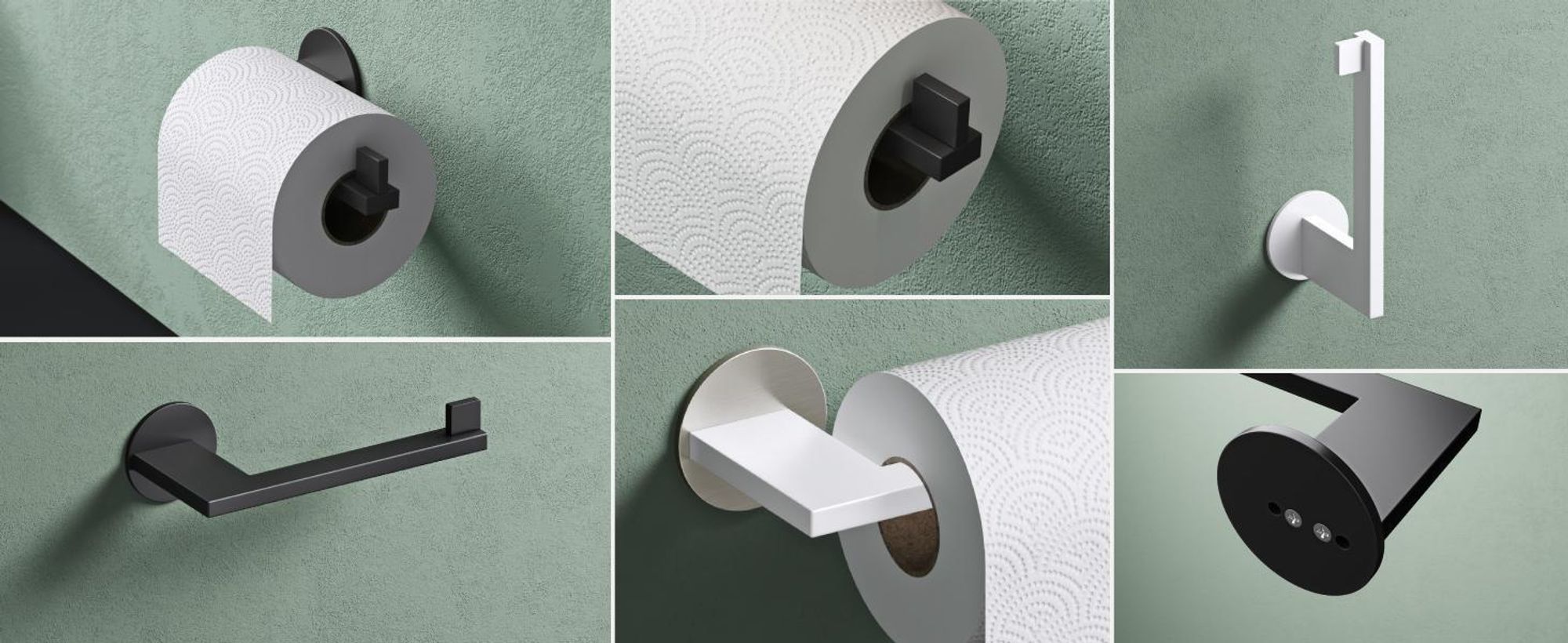 Mai & Mai Toilettenpapierhalter Klopapierhalter WC aus Edelstahl, Toilettenpapier Halterung Rollenhalter Matt schwarz 185mm Lino-04