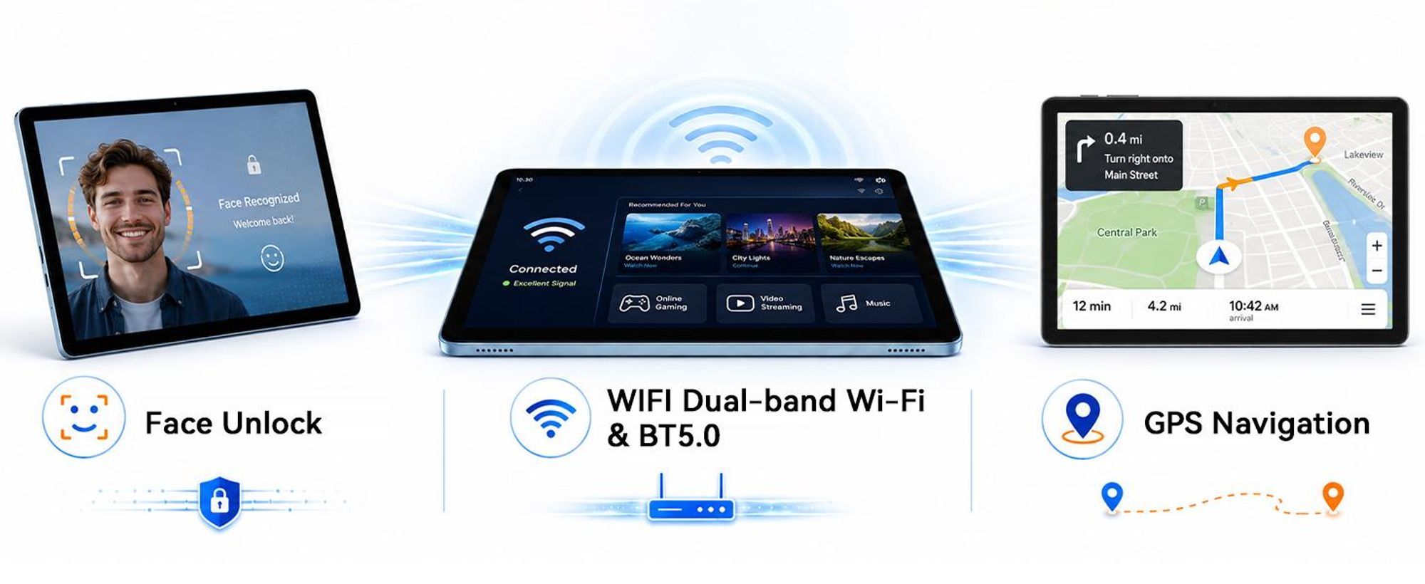 TABWEE T70 11“ Tablet, 32(8+24)+256GB, Android 16, 8000mAh, BT5.0, Face ID, Widevine L1, Rheinland, Umfasst Tastatur, Maus, Eingabestift usw