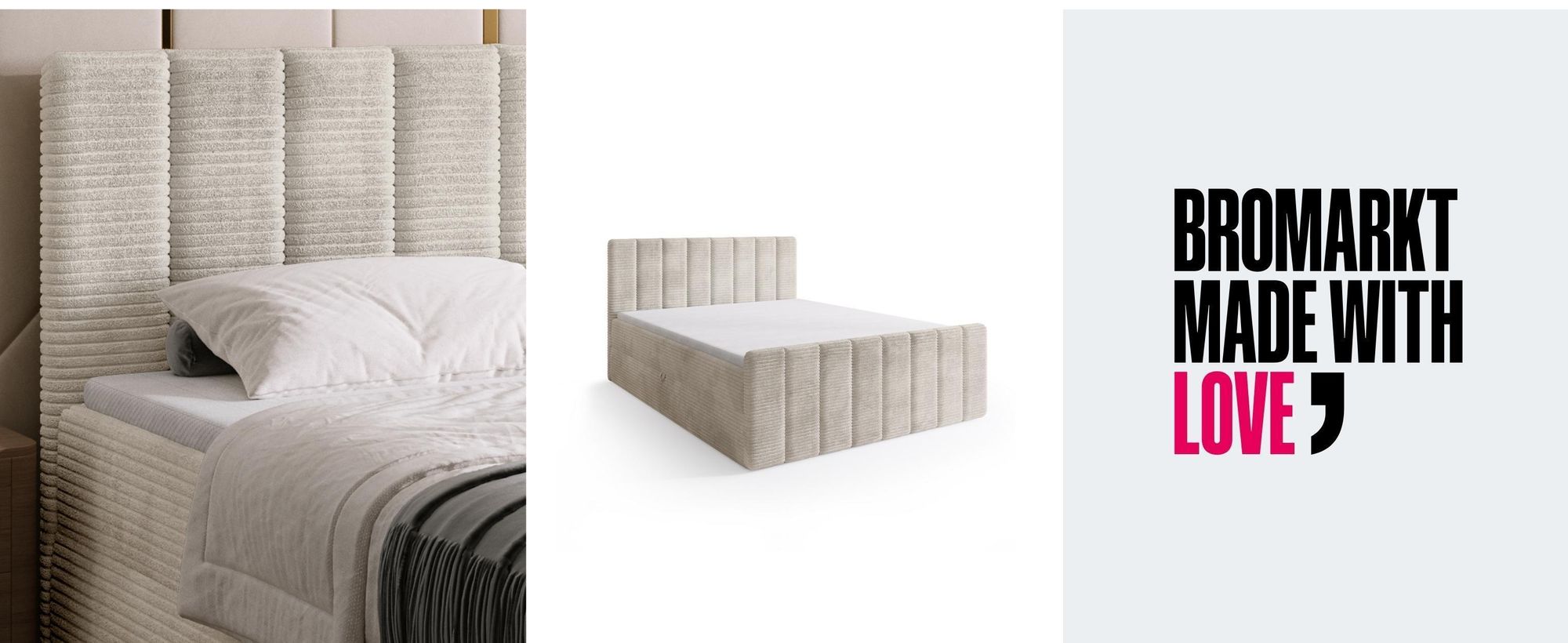 BroMARKT Boxspringbett DENVER DUO mit 2 Bettkasten, Bonell-matratze, Polsterbett, Bett (Schwarz, Kronos 07, 180x200 cm)