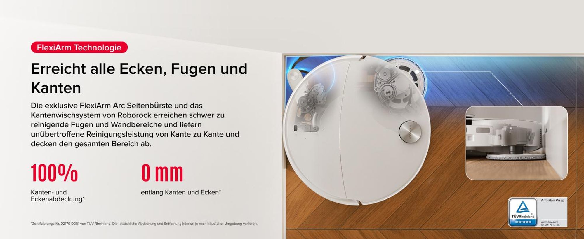 Roborock Qrevo Curv 2 Pro Staubsauger Roboter, 25.000 Pa Saugroboter mit Wischfunktion und Wischmopp-Hebefunktion, 100 °C Moppwäsche mit heißem Wasser