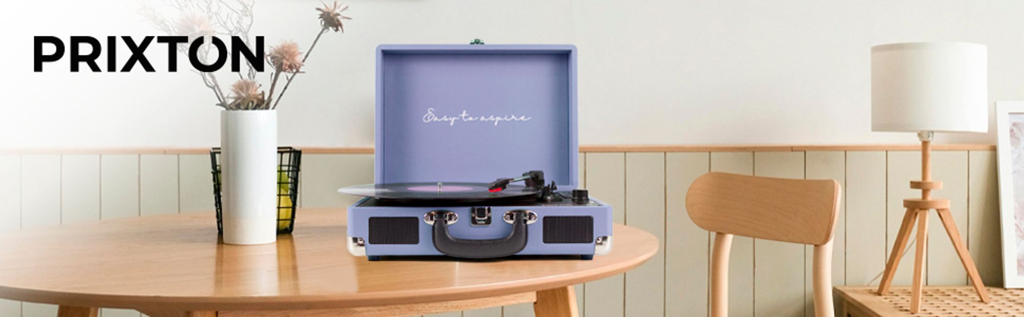 Plattenspieler mit lautsprecher PRIXTON VC400, Schallplattenspieler mit Bluetooth und Encoding-Funktion, Vinyl-Player, Radio FM und USB Port, Violett