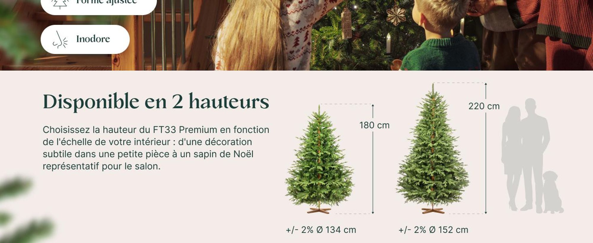 FairyTrees Sapin de Noël Artificiel 180 cm | Arbre de Noël avec Support en Bois | Sapin des Alpes éléments moulés par Injection