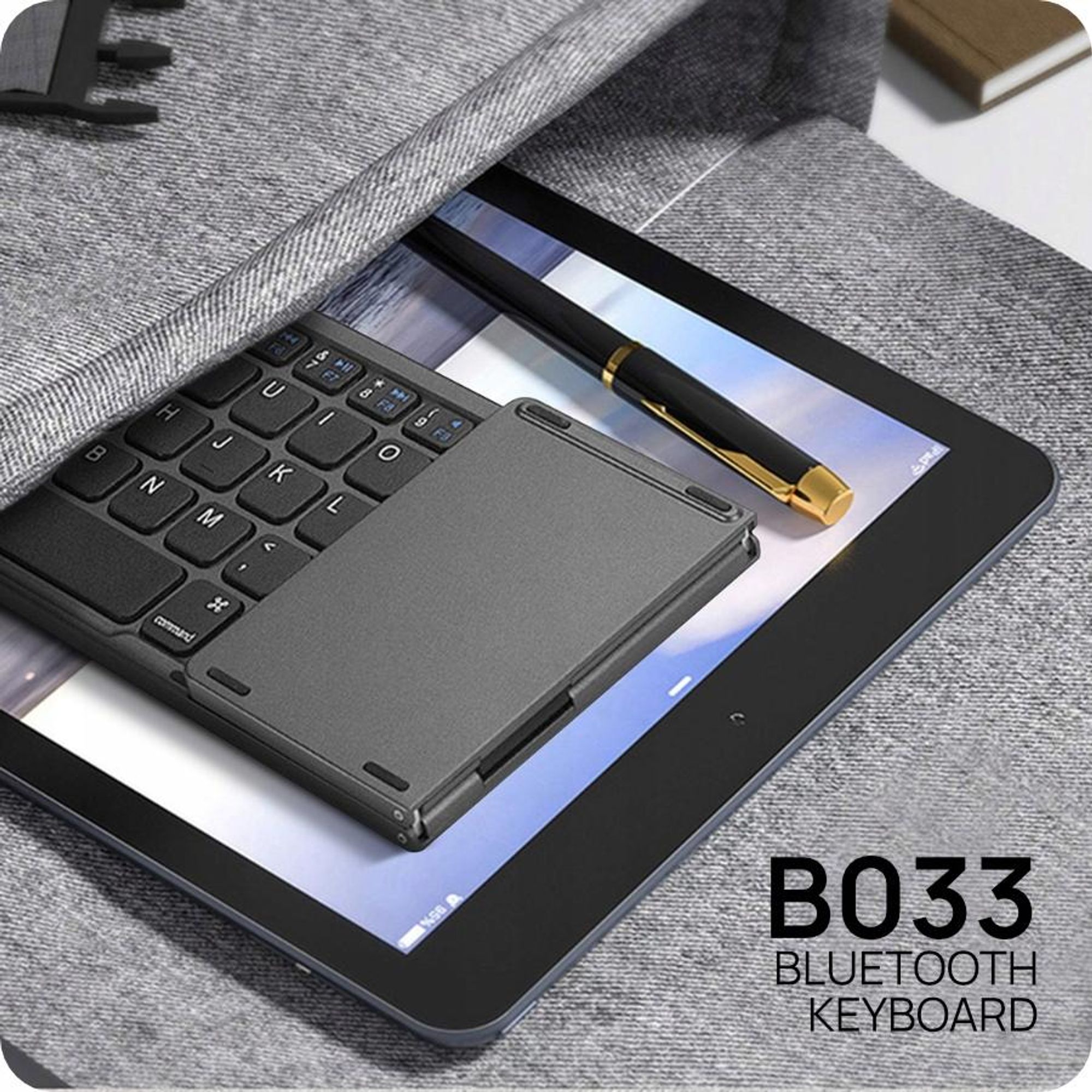 Składana Bezprzewodowa Klawiatura Smartfon Android iPhone BT 15m Touchpad