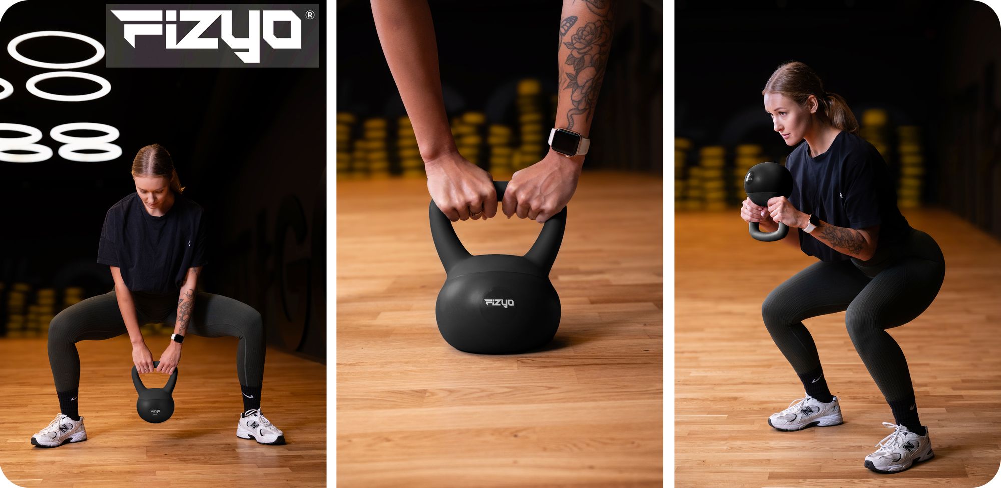 Person trainiert mit dem weichen Kettlebell Hantel FIZYO