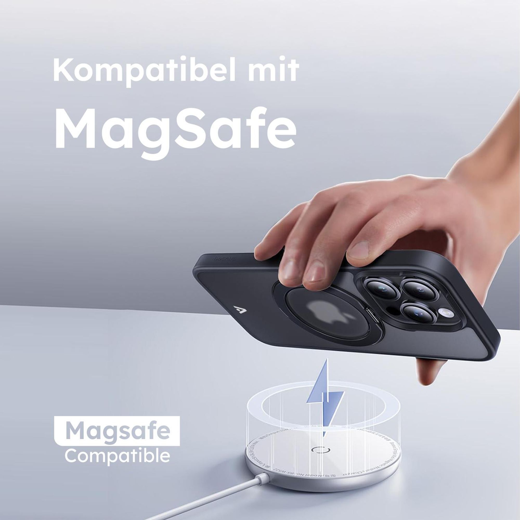 alkaya Lucid 360 FlexStand Case mit Magsafe für iPhone 15 Pro Max schwarz (CS-20225)