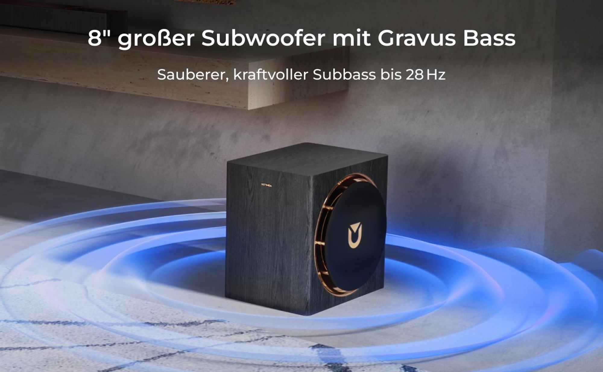 ULTIMEA Skywave Series 5.1.4 Professionelle Soundbar mit Dolby Atmos, 5.1.4 Surround Sound System mit 8" Subwoofer & 2 kabellosen Rear-Lautsprechern