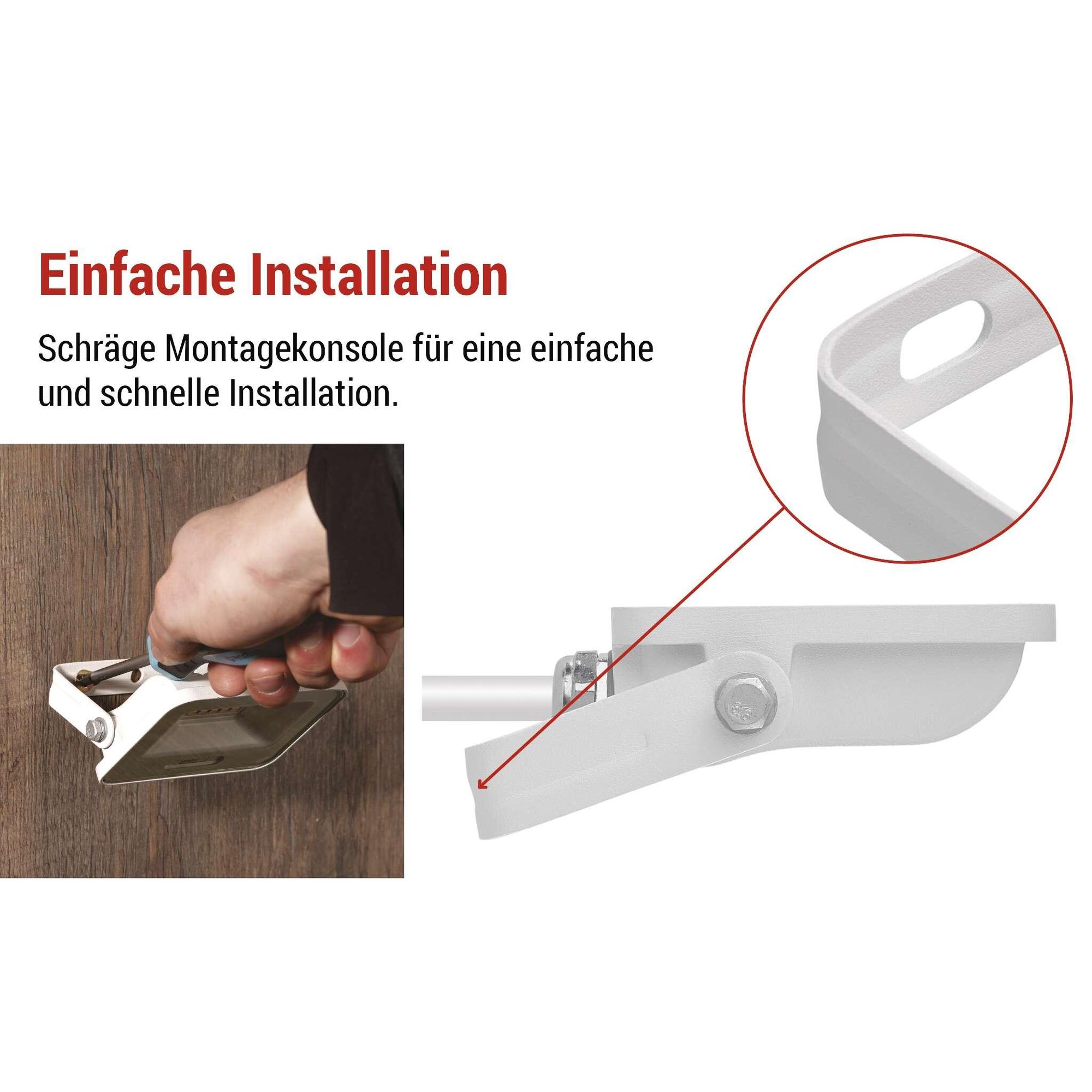 EMOS LED Aluminium-Strahler GLARO 10W, IP65 Wasserdicht für Feuchtraum/Außen, superhell 1000lm, Neutralweiß 4000K, 20cm Gummi-Kabel, Weiß, ZS2214W