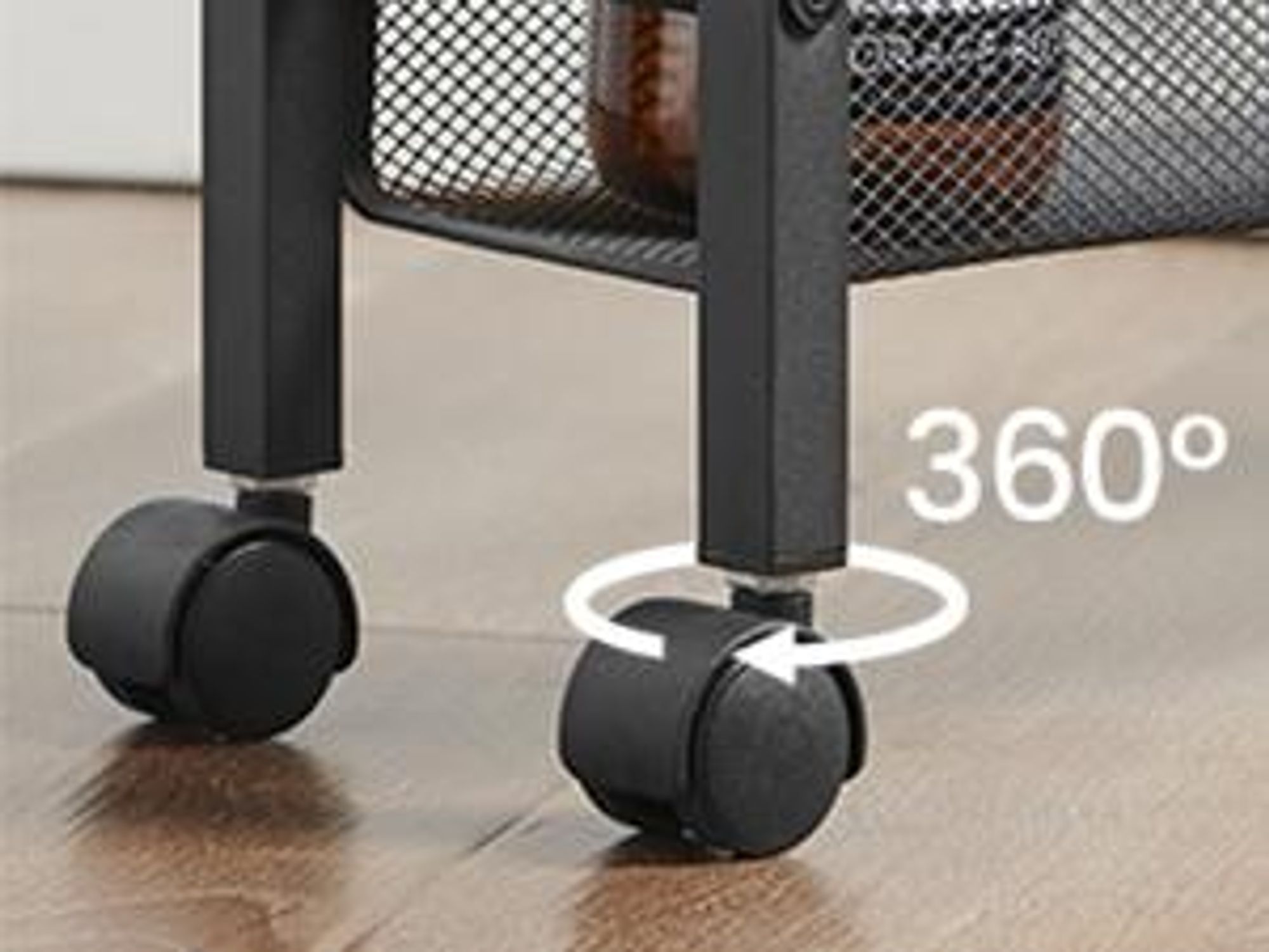 VASAGLE Rollwagen, Nischenregal auf Rollen, mit 4 Ebenen, für kleine Räume, 13cm Tiefe, Schwarz