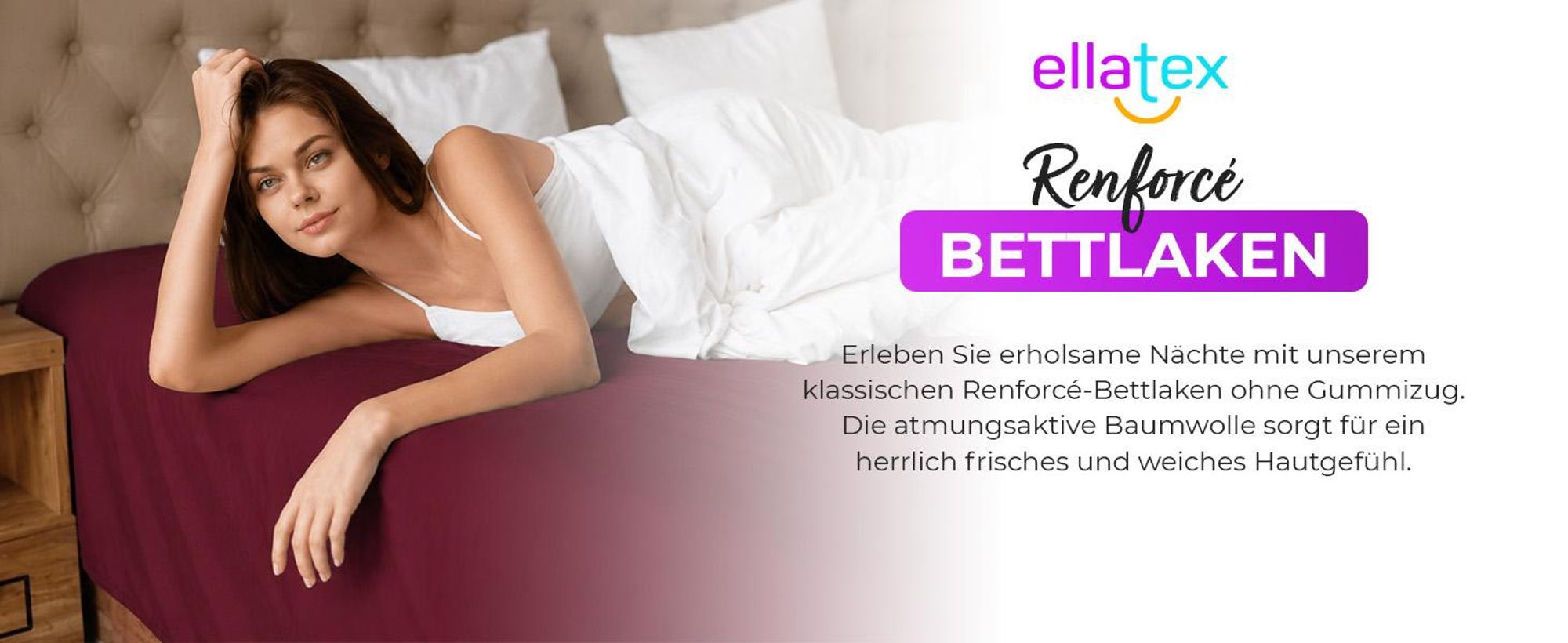 EllaTex Renforcé Bettlaken ohne Gummizug 140x200 Baumwolle – weiches Haustuch & Betttuch, Farbe: Anthrazit-Grau