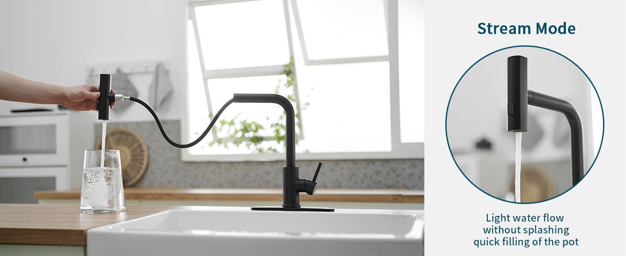 Küchenarmatur , Smart Heater Wasserhahn 360° drehbar, Edelstahl Wasserhahn Küche Waterfall Wasserhahn Küche mit 3 Strahlarte G3/8 Anschluss Armatur
