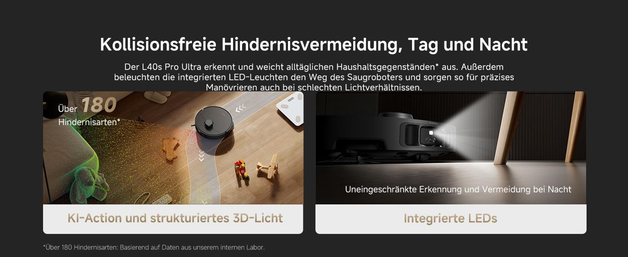 Dreame L40s Pro Ultra Staubsauger Roboter, selbstreinigende Ausfahrbare Wischmopps,19000Pa Saugkraft,Detangling DuoBrush,Hindernisvermeidung, Schwarz