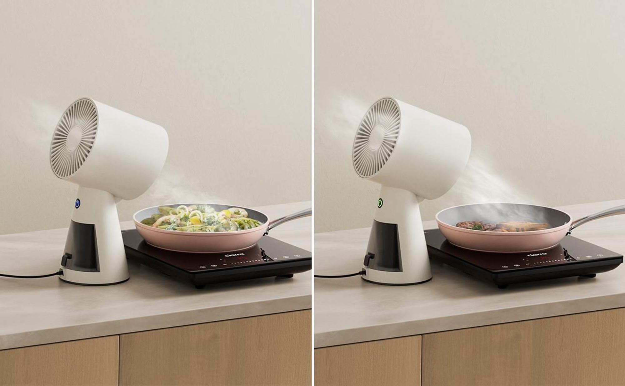 CIARRA HOOD TO GO Mini-hotte aspirante Portable Hotte de table Hotte aspirante mobile Recyclage de l'air 2 vitesses Blanc VMPHW01